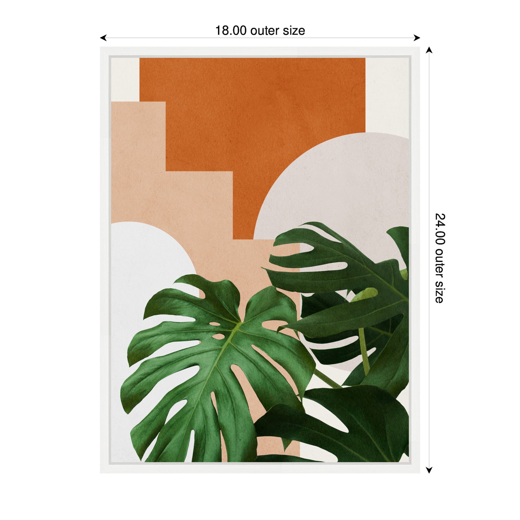 Sylvie Abstract Botanical 2 Leaves Framed Canvas by July Art Prints