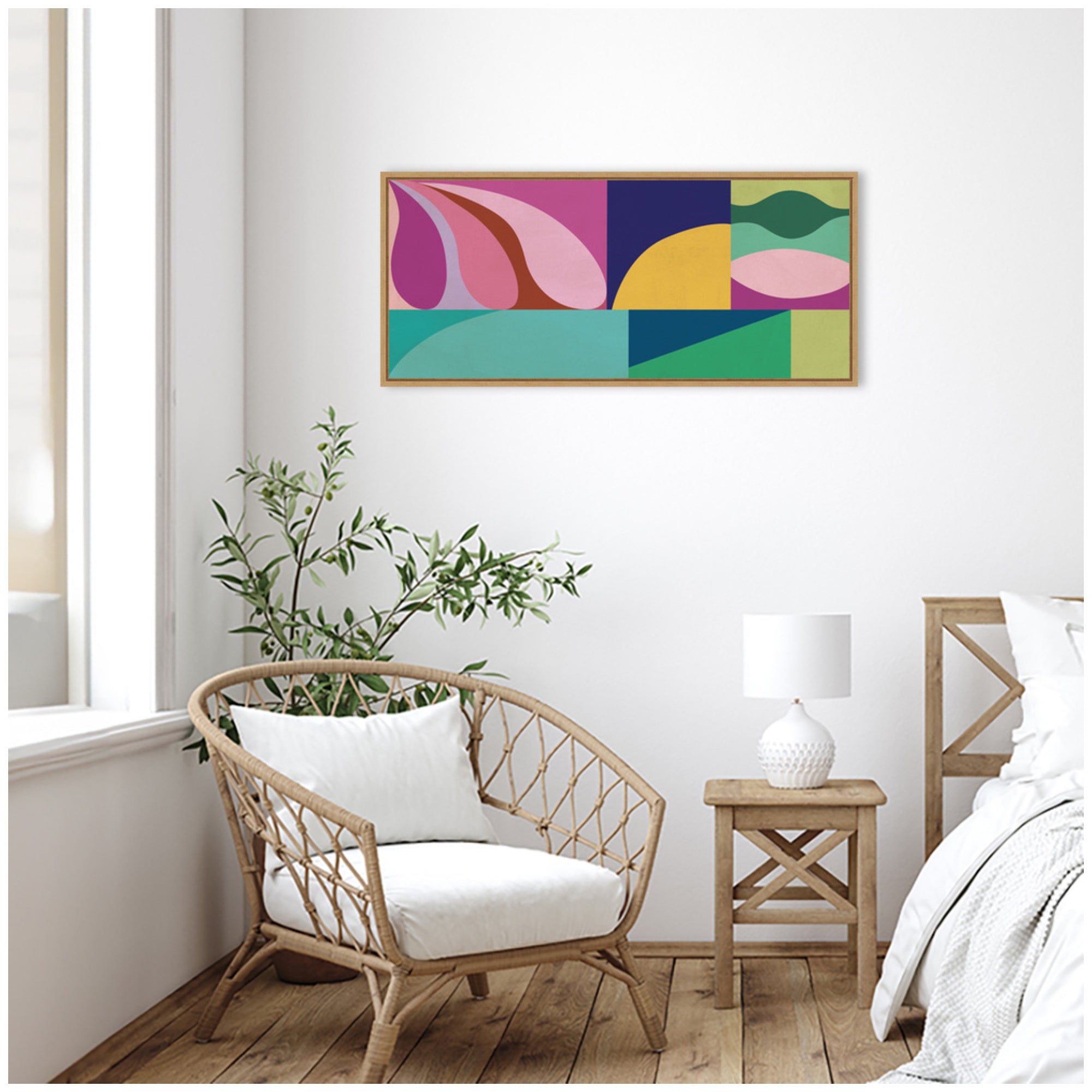 Abstract 02 Panel 1 by Rachel Lee Framed Canvas Wall Art Print