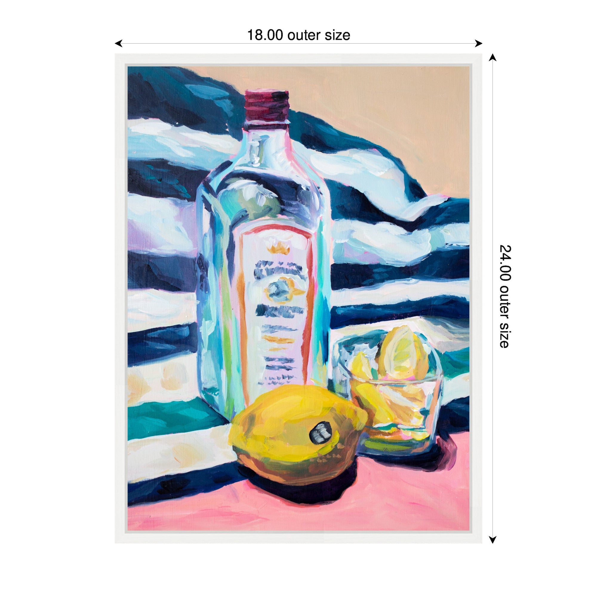 Sylvie Lemons and Gin Framed Canvas by Rachel Christopoulos