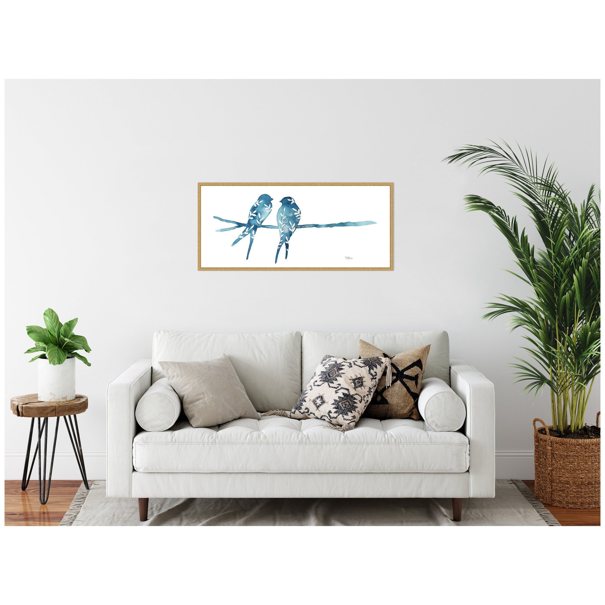 Sylvie Botanical Birds Framed Canvas by Julie Maida