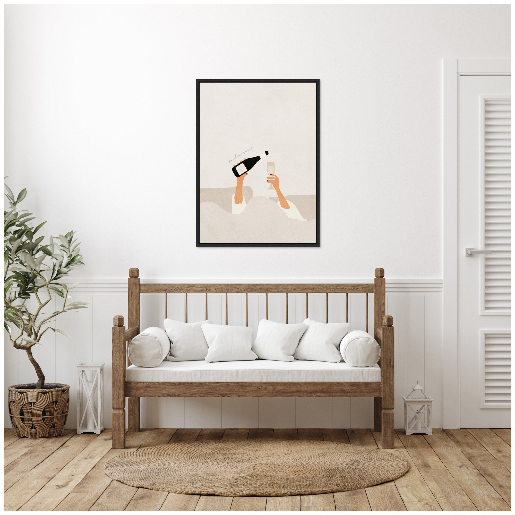 Sylvie Good Morning Art Print Framed Canvas by July Art Prints