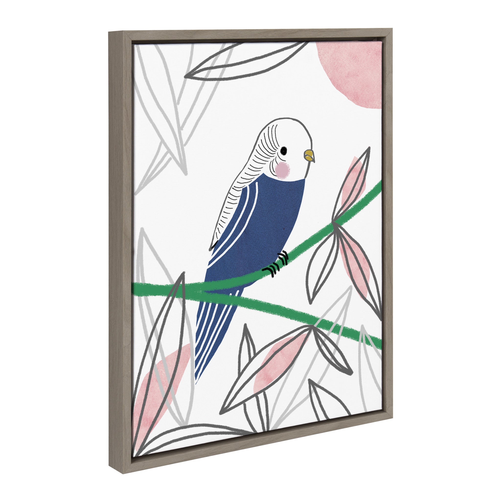 Sylvie Dreamy Parakeet Framed Canvas by kateandlaurel - product image 2 for Resin Society
