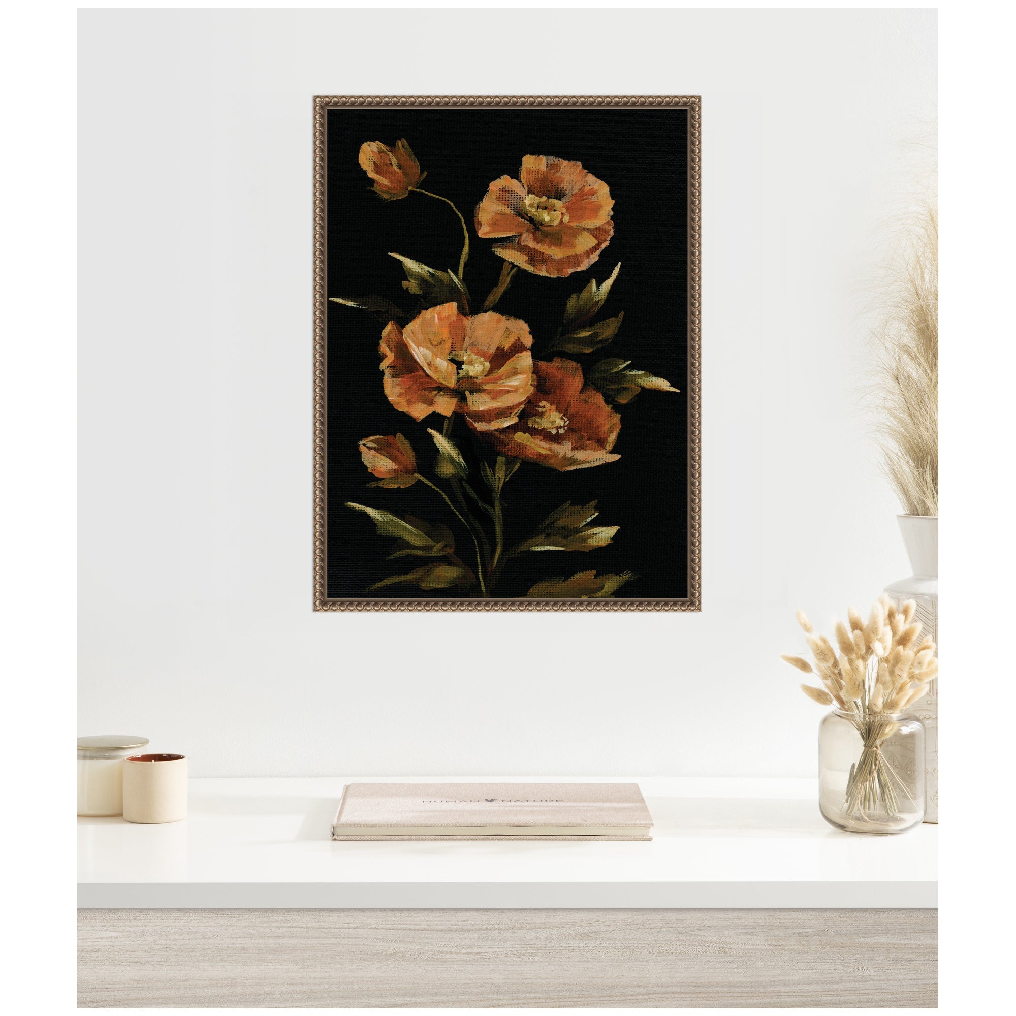 Sylvie Moody Floral 6 Framed Canvas by Annie Quigley