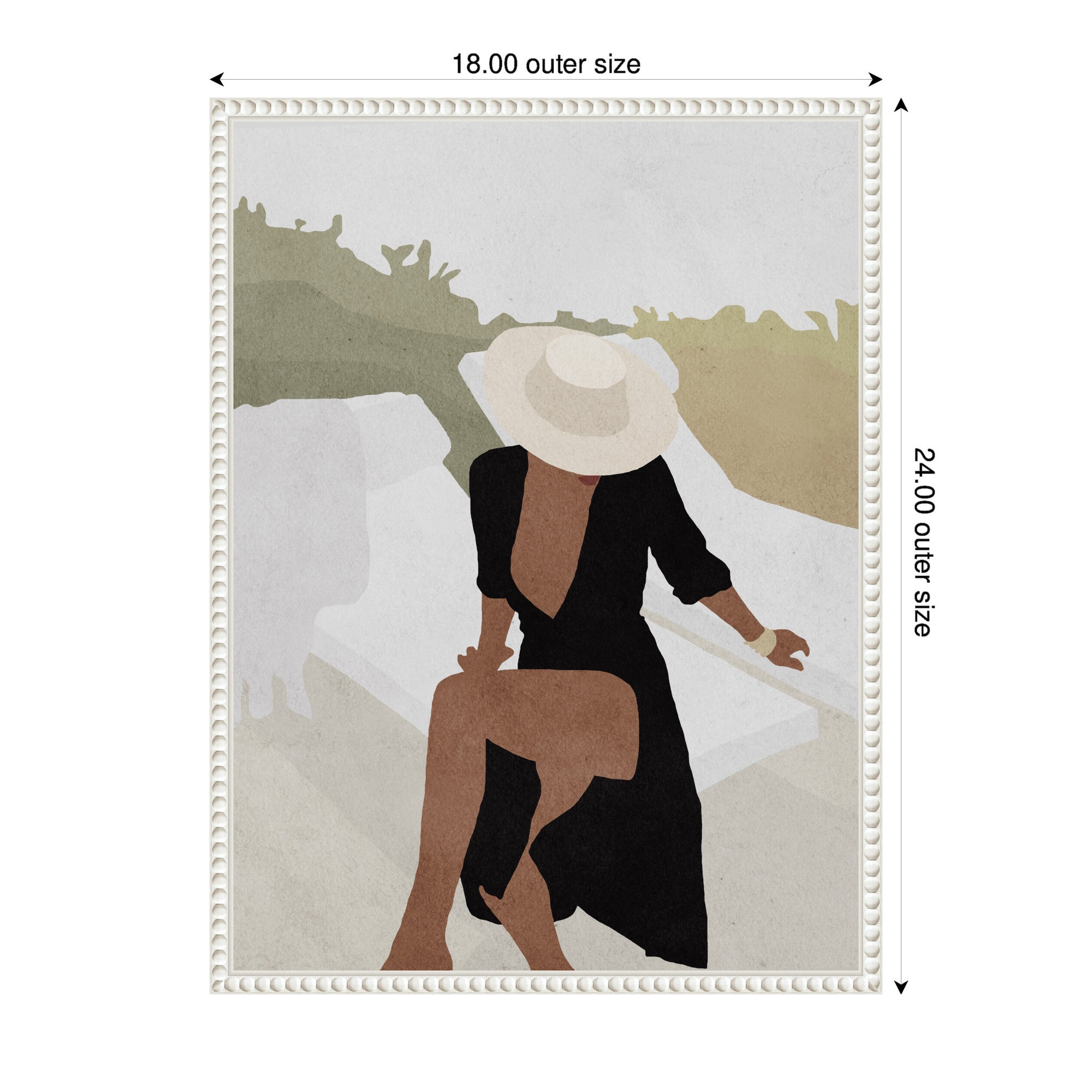 Sylvie Elegant Woman in Hat Framed Canvas by July Art Prints