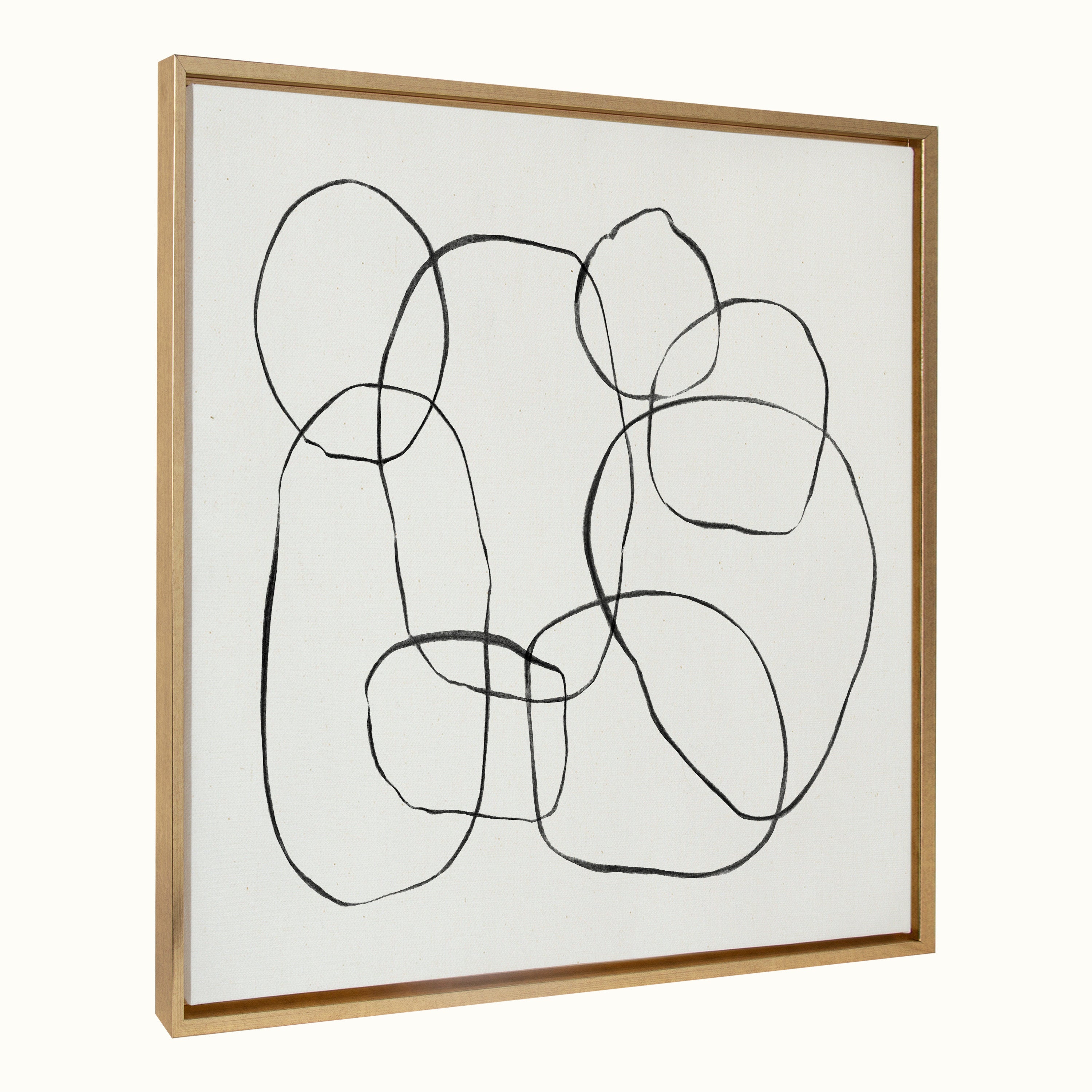Sylvie Dancing Circles Framed Canvas
