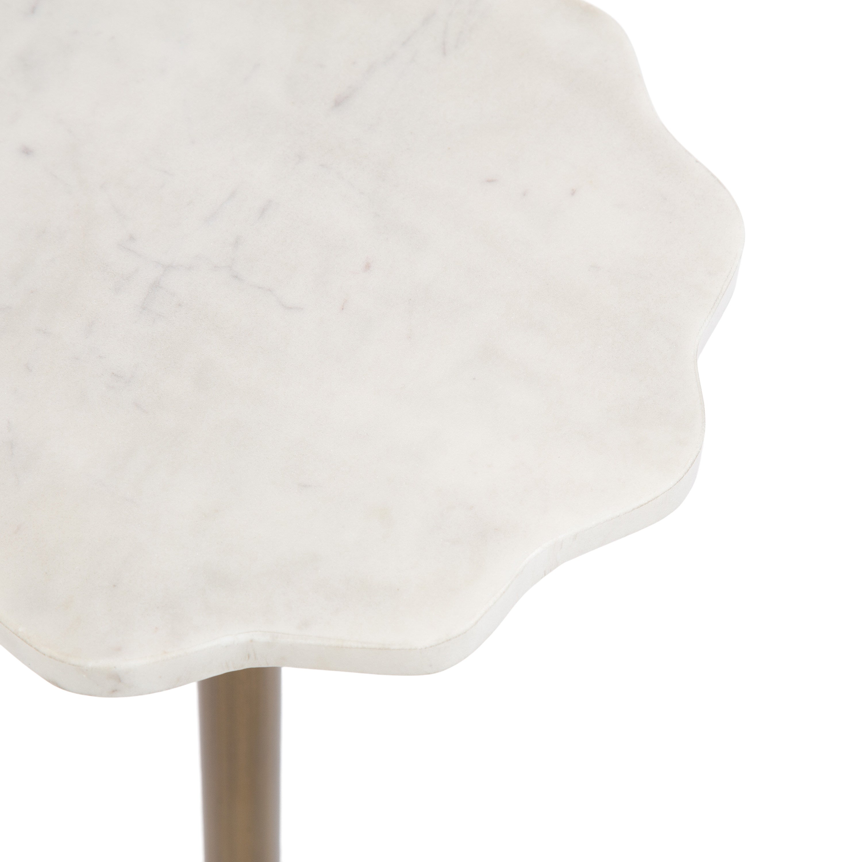 Sanzo Scalloped Marble and Metal Table