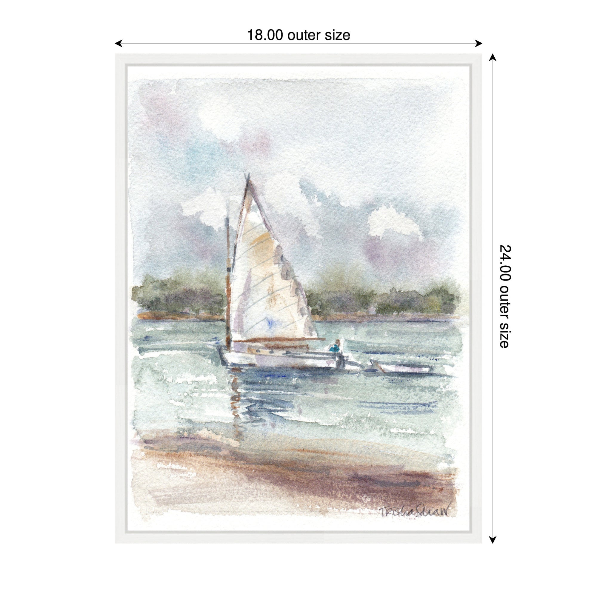 Sylvie 1 Maryanne Welch Chatham Fog Sailboat Framed Canvas by Patricia Shaw