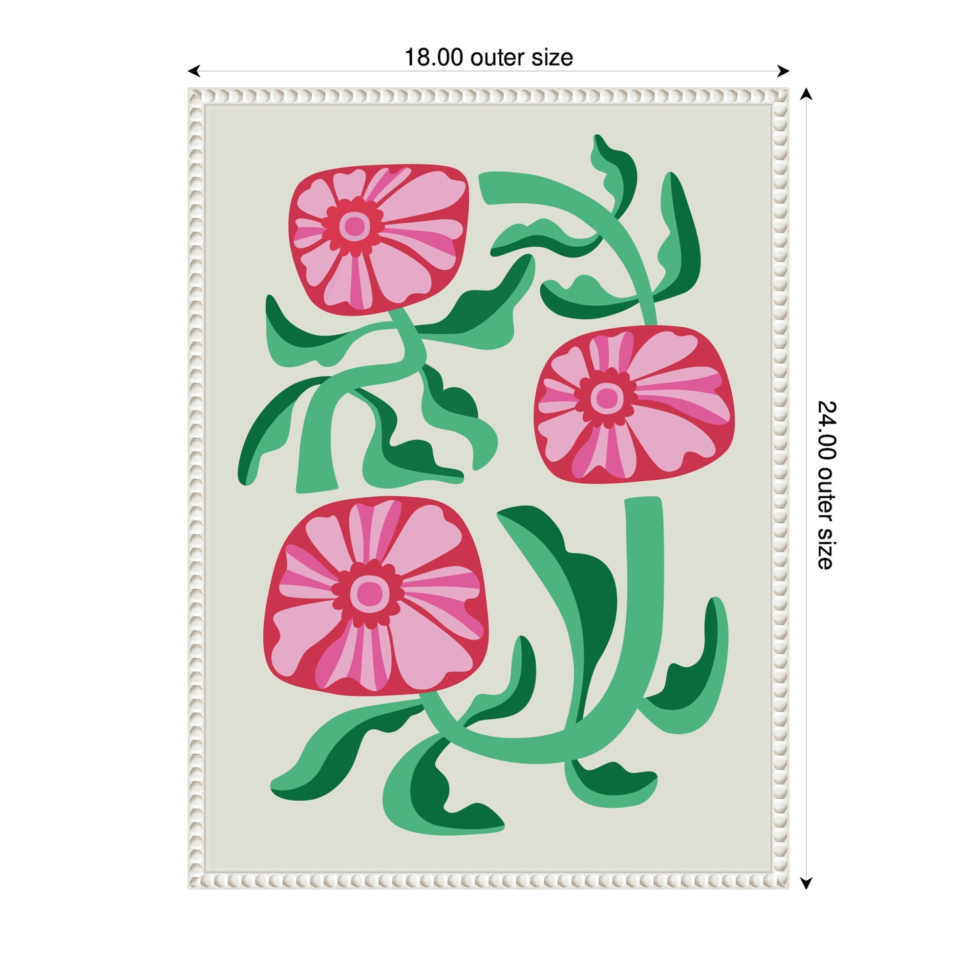Sylvie Retro Flowers Framed Canvas by Rachel Lee