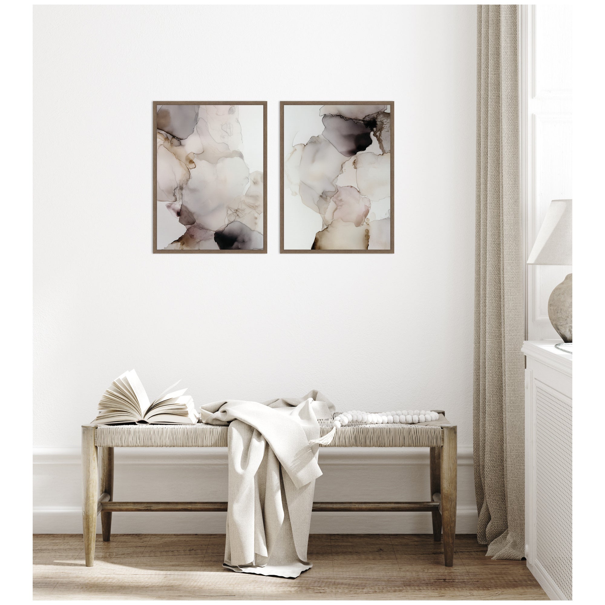 Smoke No.
1 & No.
2 2 Piece Framed Canvas Wall Art Set by Amy Lighthall