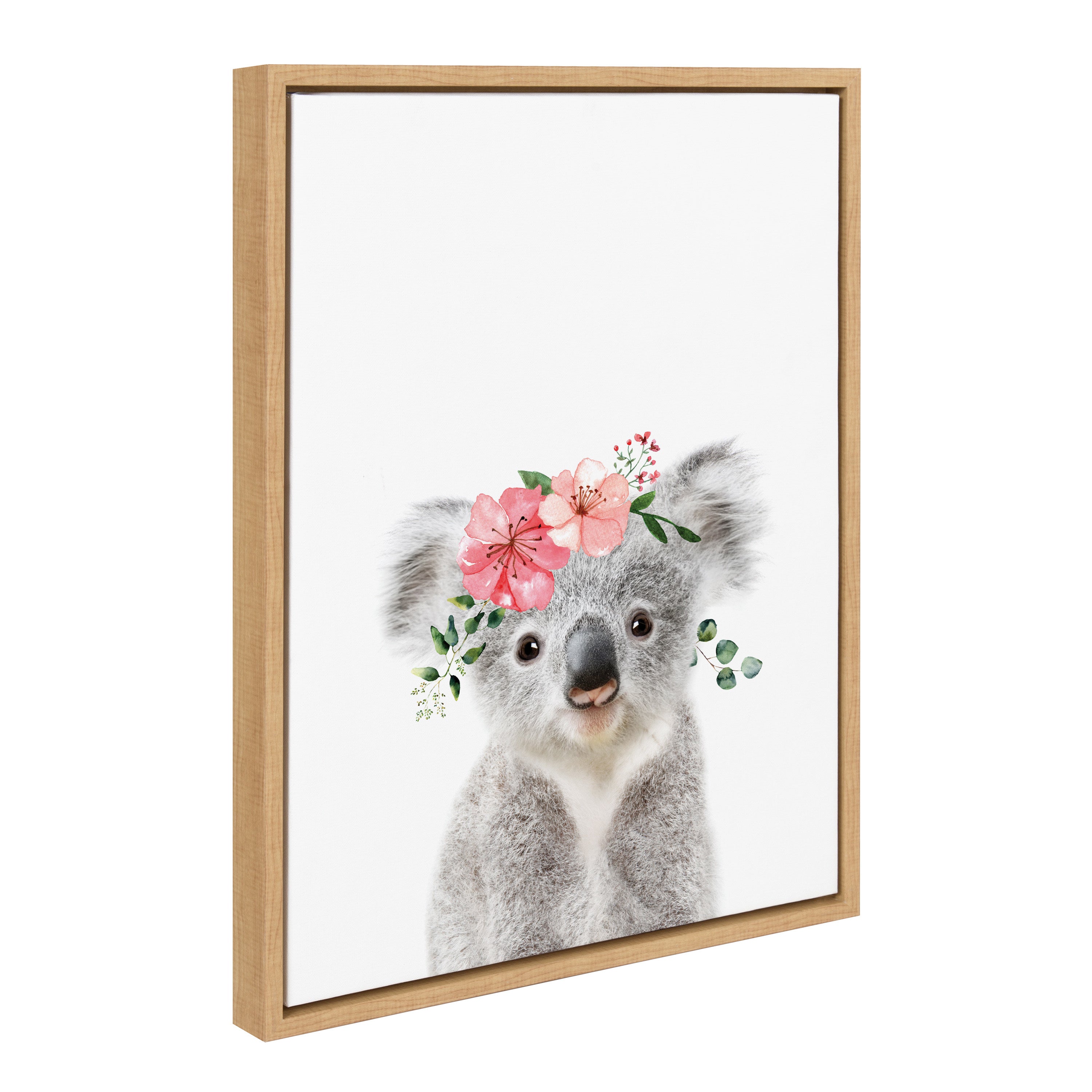 Sylvie Flower Crown Koala Framed Canvas by Amy Peterson Art Studio