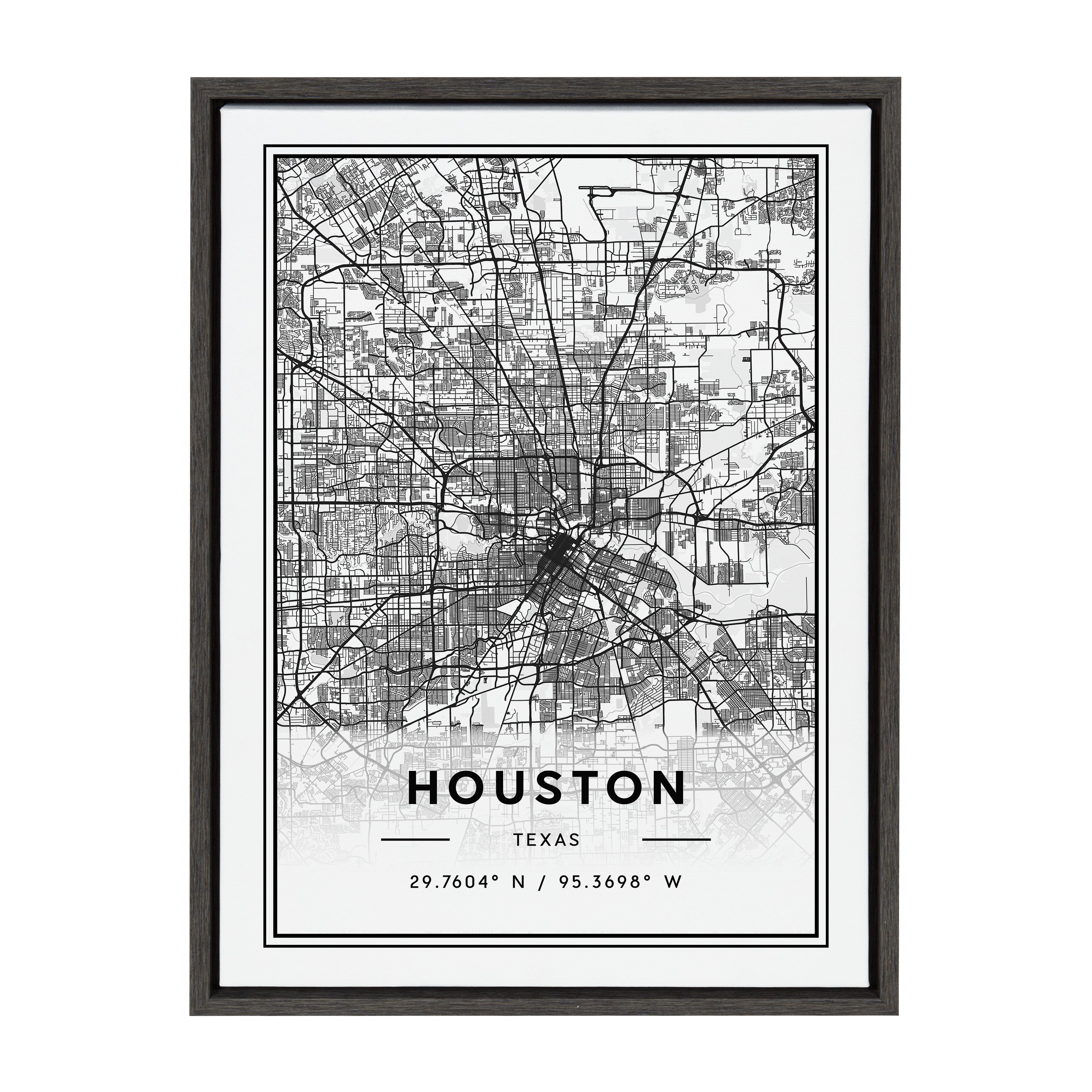 Sylvie Houston Modern Map Framed Canvas by kateandlaurel - product image 8 for Resin Society