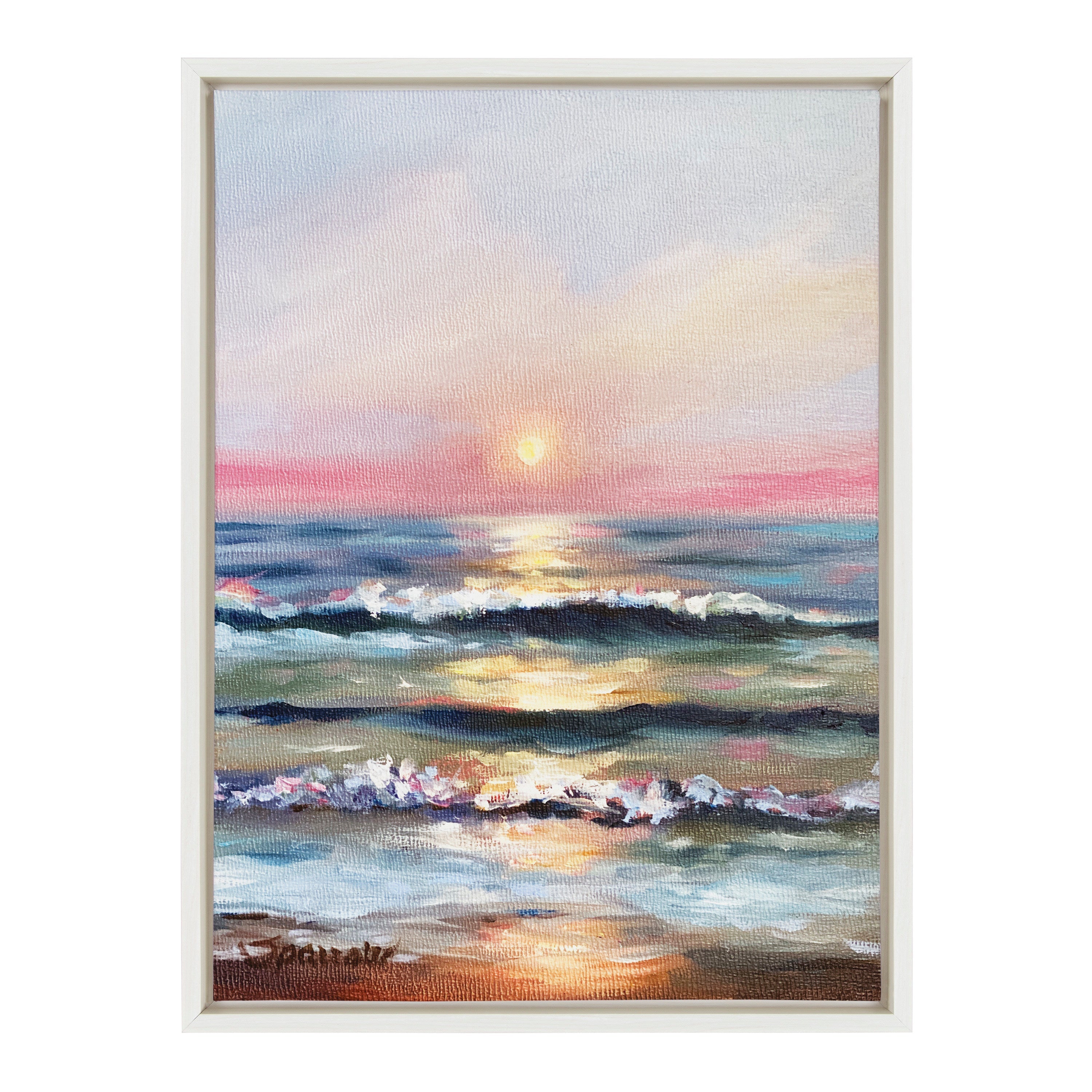 Sylvie Atlantic Sunset Framed Canvas by Mary Sparrow