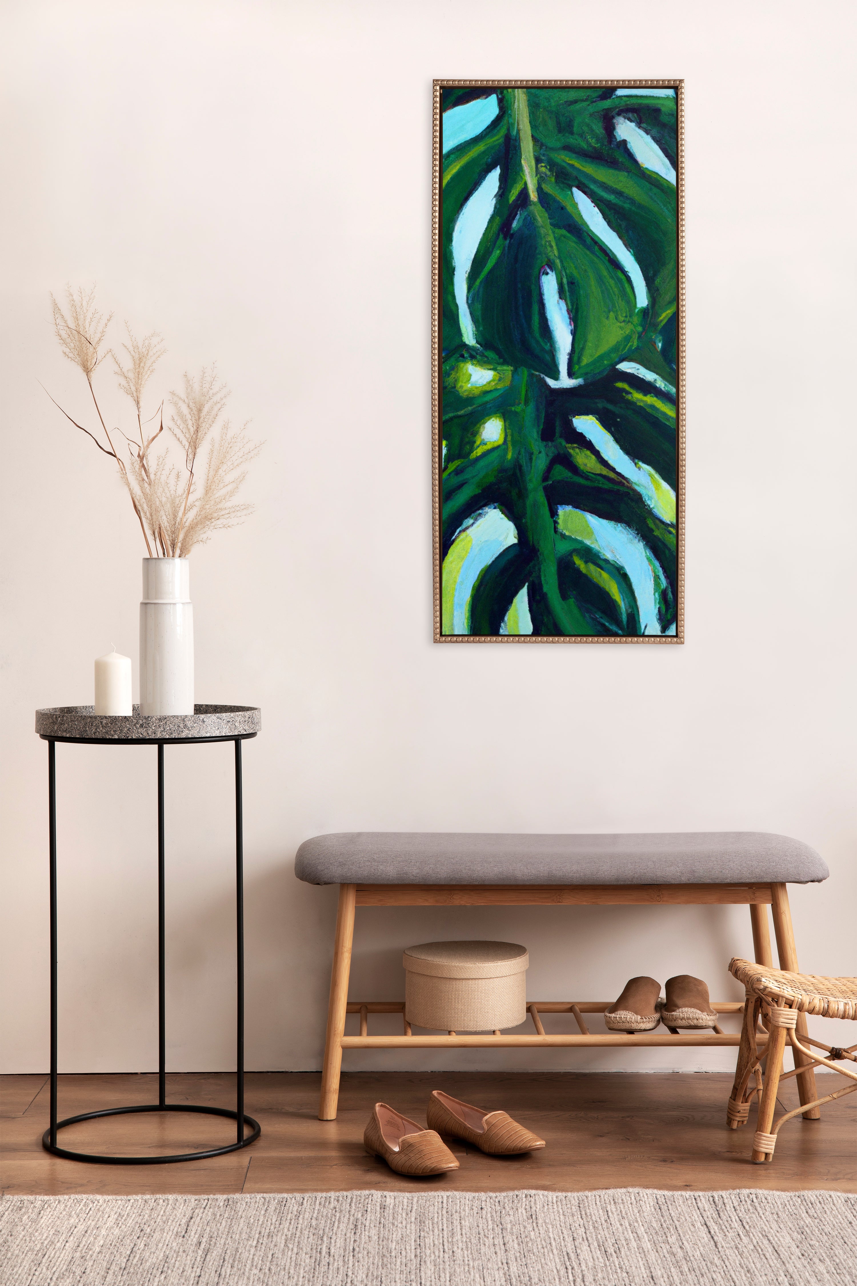 Sylvie Blank Framed Canvas 18x40