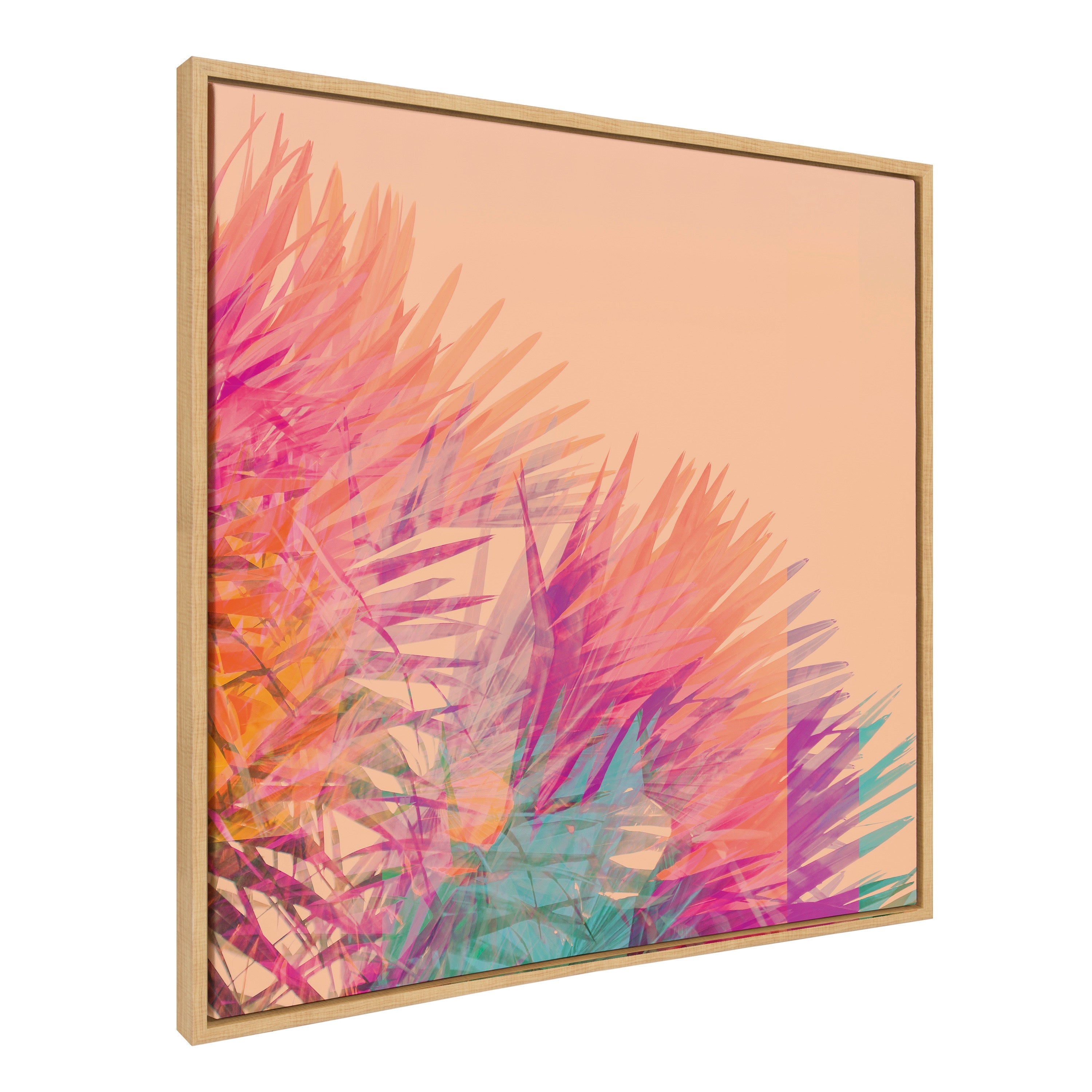 Sylvie Sun Burn 2 framed canvas art showing sunburnt landscape with palm trees by Alicia Bock