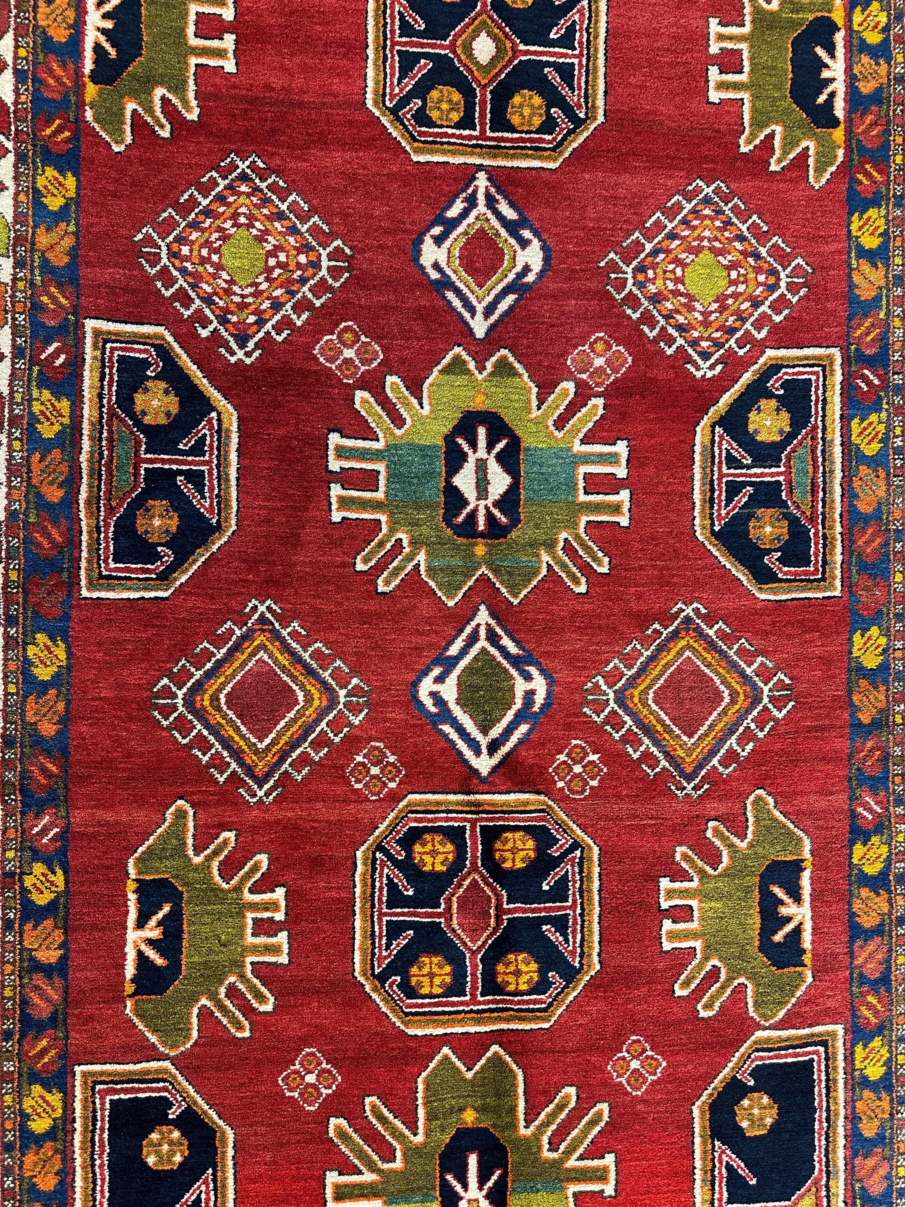 Hand-Knotted Persian Meshgin Wool Rug – 5’ x 11’ – Vintage Tribal by Rugistan - product image 11 for Resin Society
