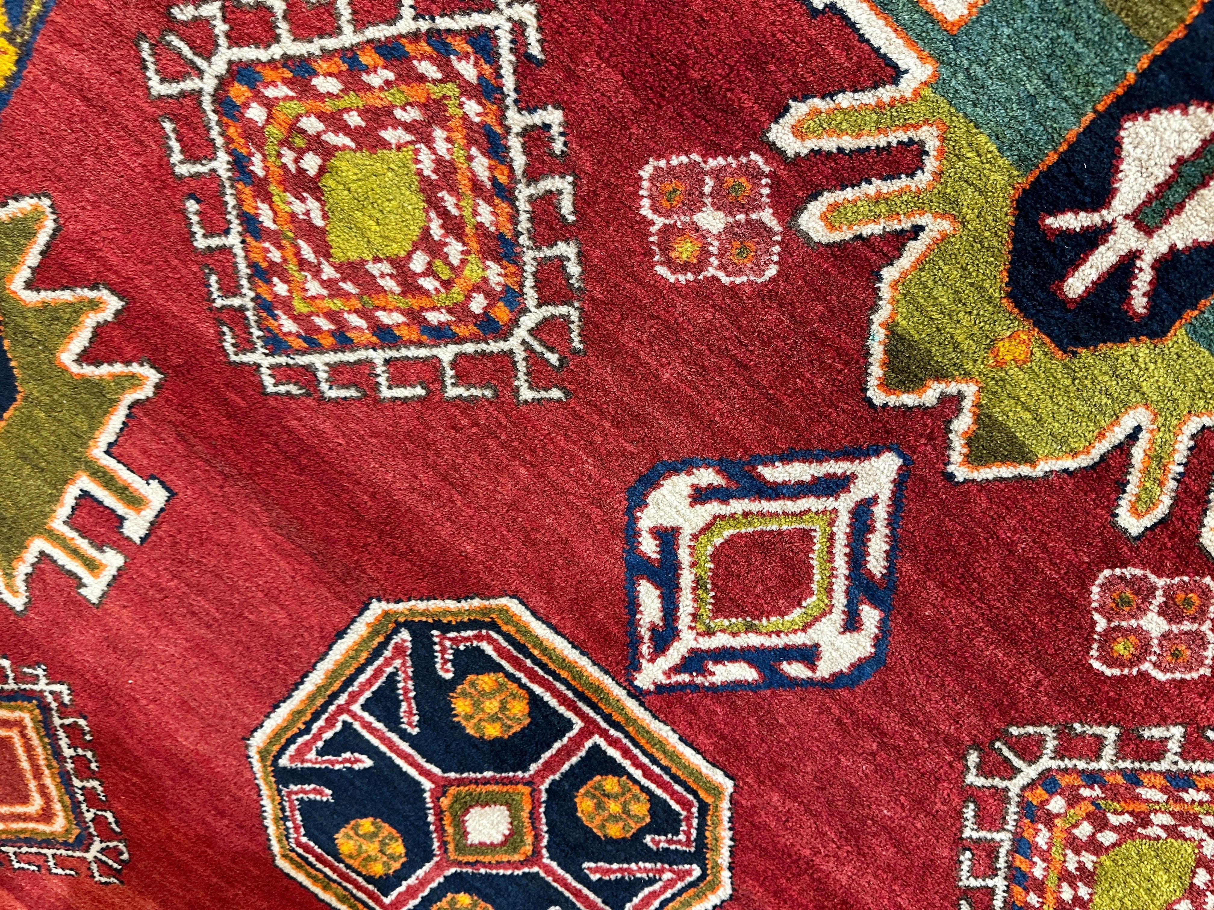 Hand-Knotted Persian Meshgin Wool Rug – 5’ x 11’ – Vintage Tribal by Rugistan - product image 14 for Resin Society