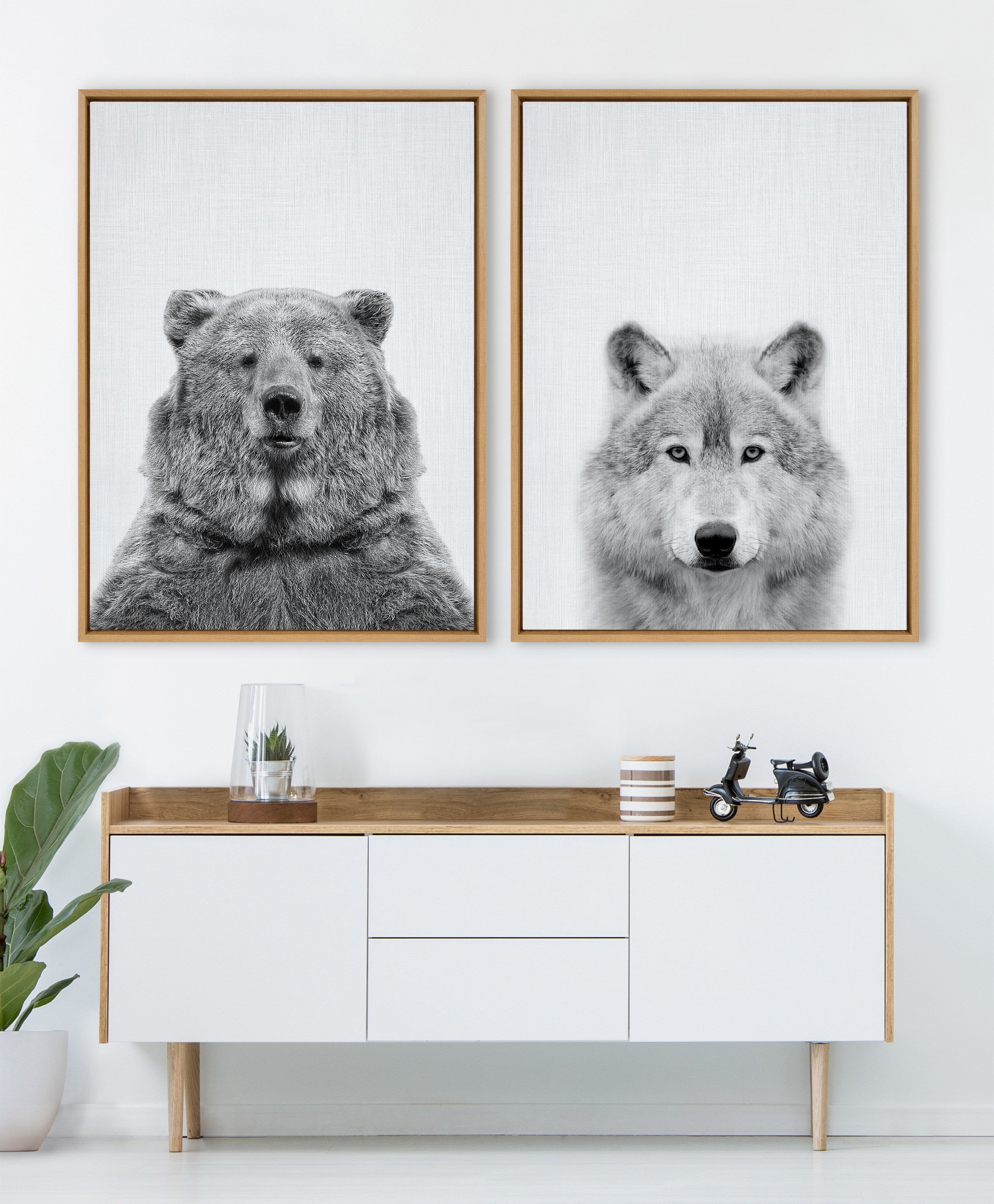 Sylvie Wolf Framed Canvas by Simon Te Tai by kateandlaurel - product image 10 for Resin Society
