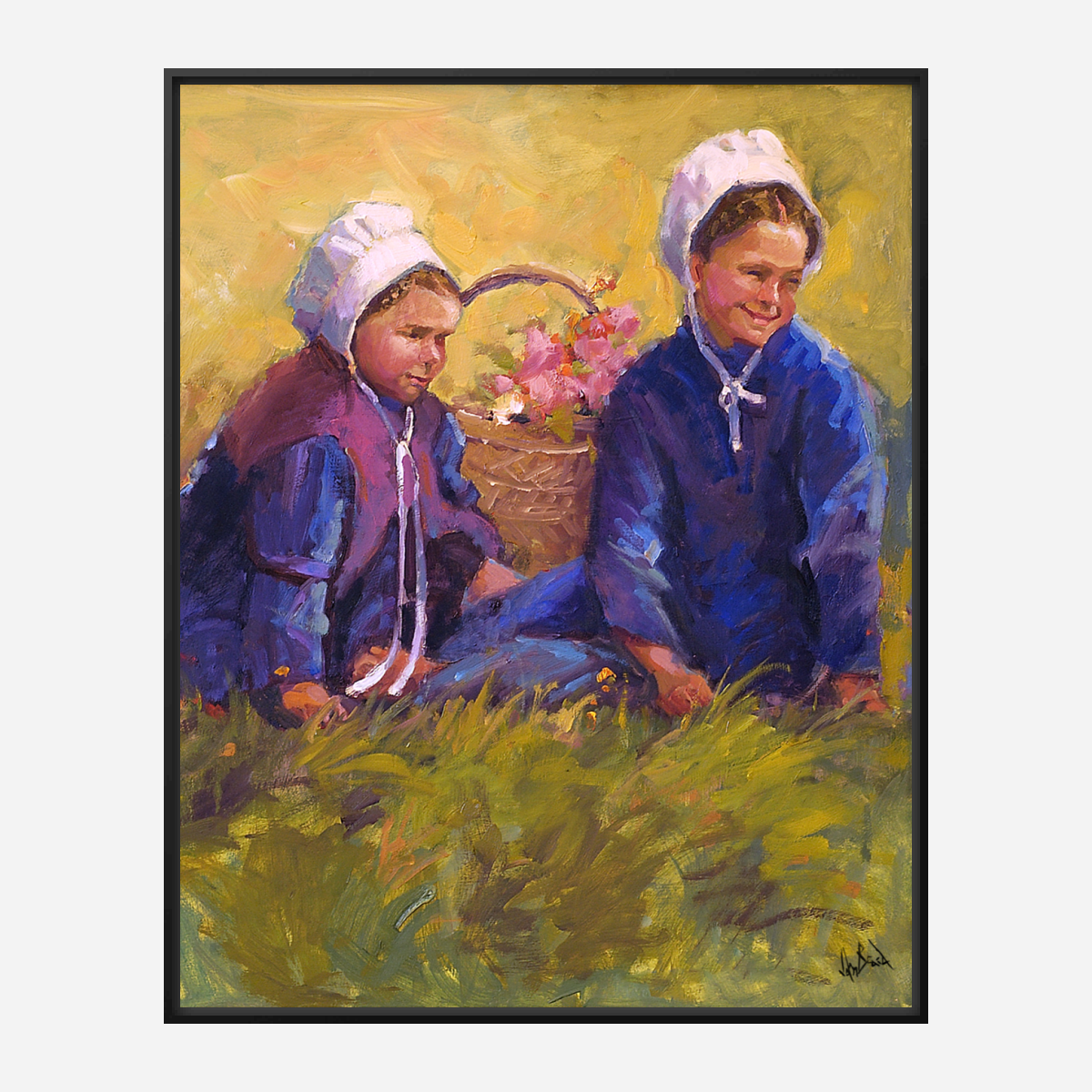 Flower Girls Artist Enhanced Canvas Print by John Beard Collection - product image 4 for Resin Society