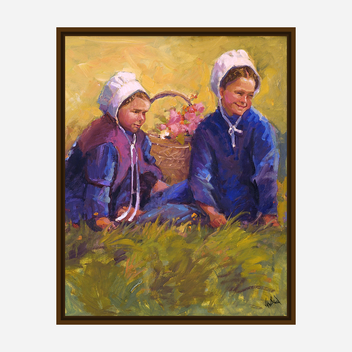 Flower Girls Artist Enhanced Canvas Print by John Beard Collection - product image 6 for Resin Society