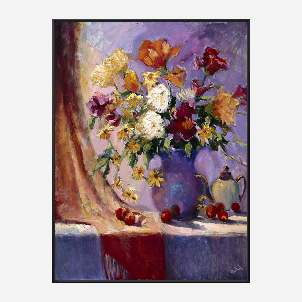 Flowers Still Life Artist Enhanced Canvas Print by John Beard Collection - product image 5 for Resin Society