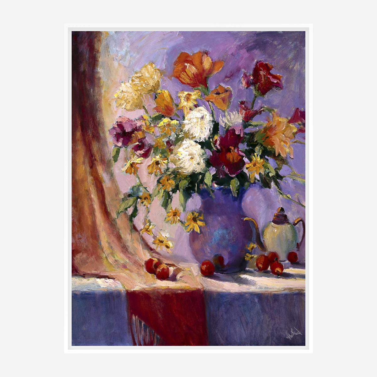 Flowers Still Life Artist Enhanced Canvas Print by John Beard Collection - product image 6 for Resin Society