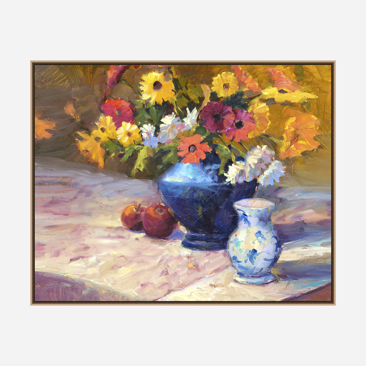 Flowers with Blue Vase Artist Enhanced Canvas Print by John Beard Collection - product image 8 for Resin Society