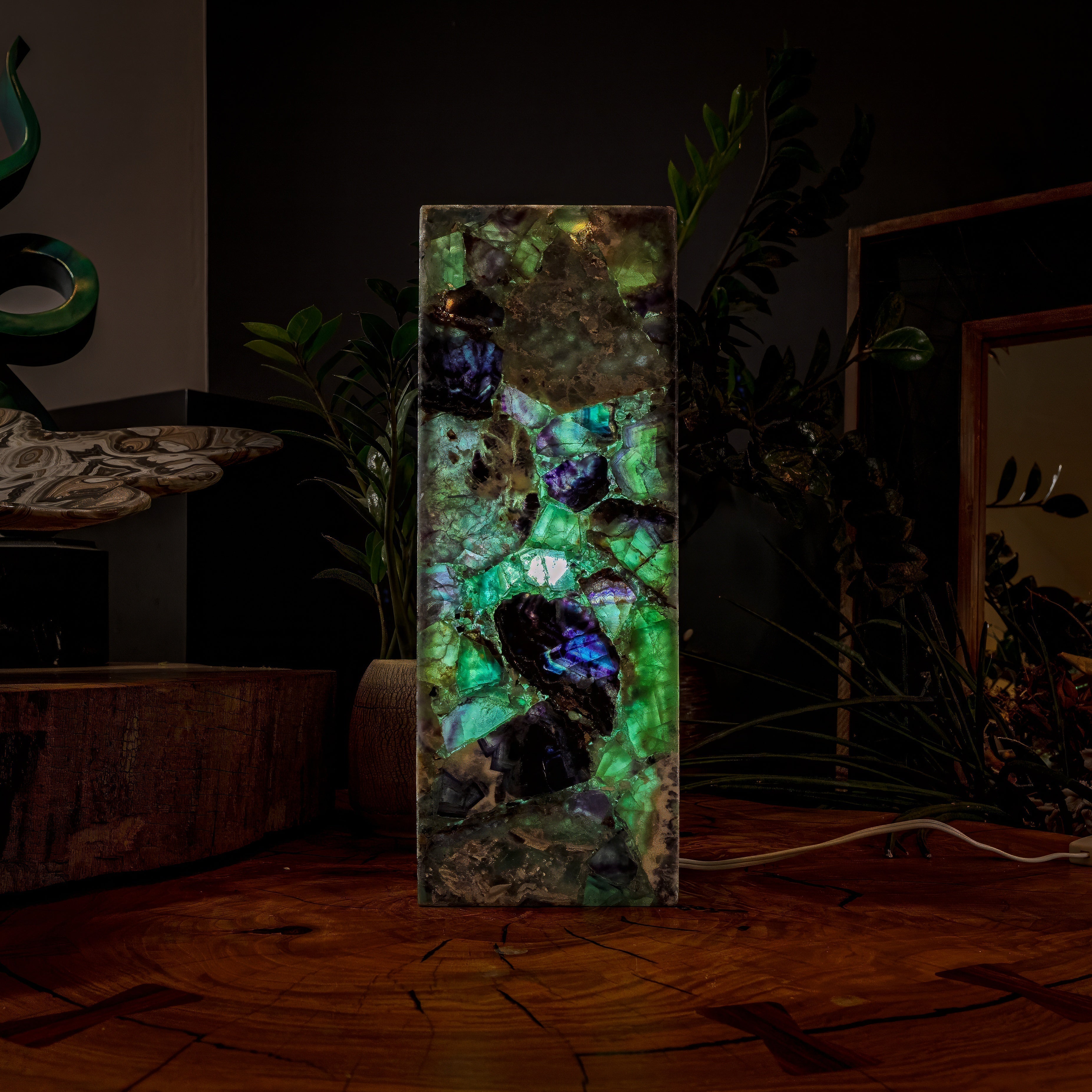 Fluorite Crystal Table Lamp #2 (Small Size) by Vilona Onyx - product image 4 for Resin Society