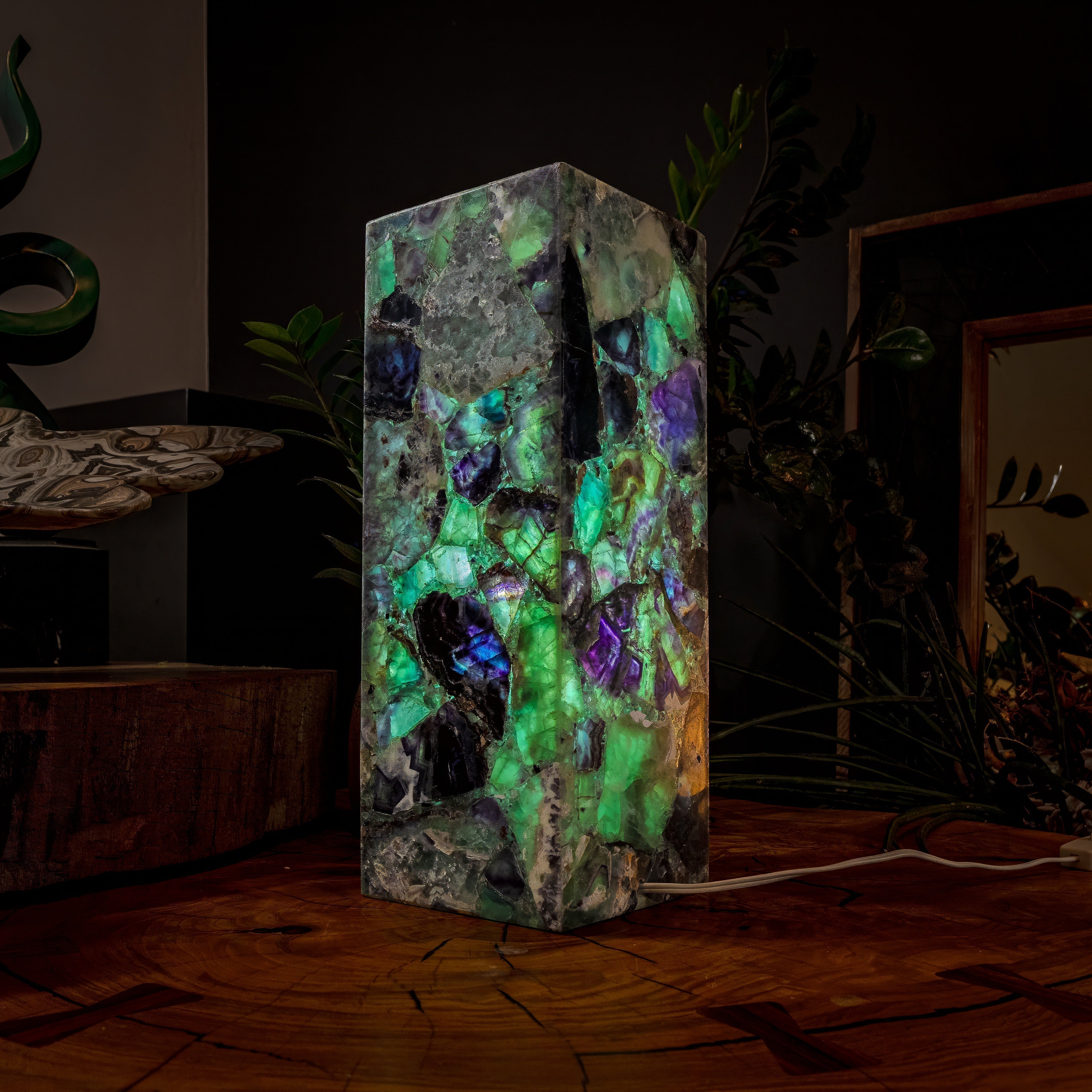 Fluorite Crystal Table Lamp #2 (Small Size) by Vilona Onyx - product image 2 for Resin Society