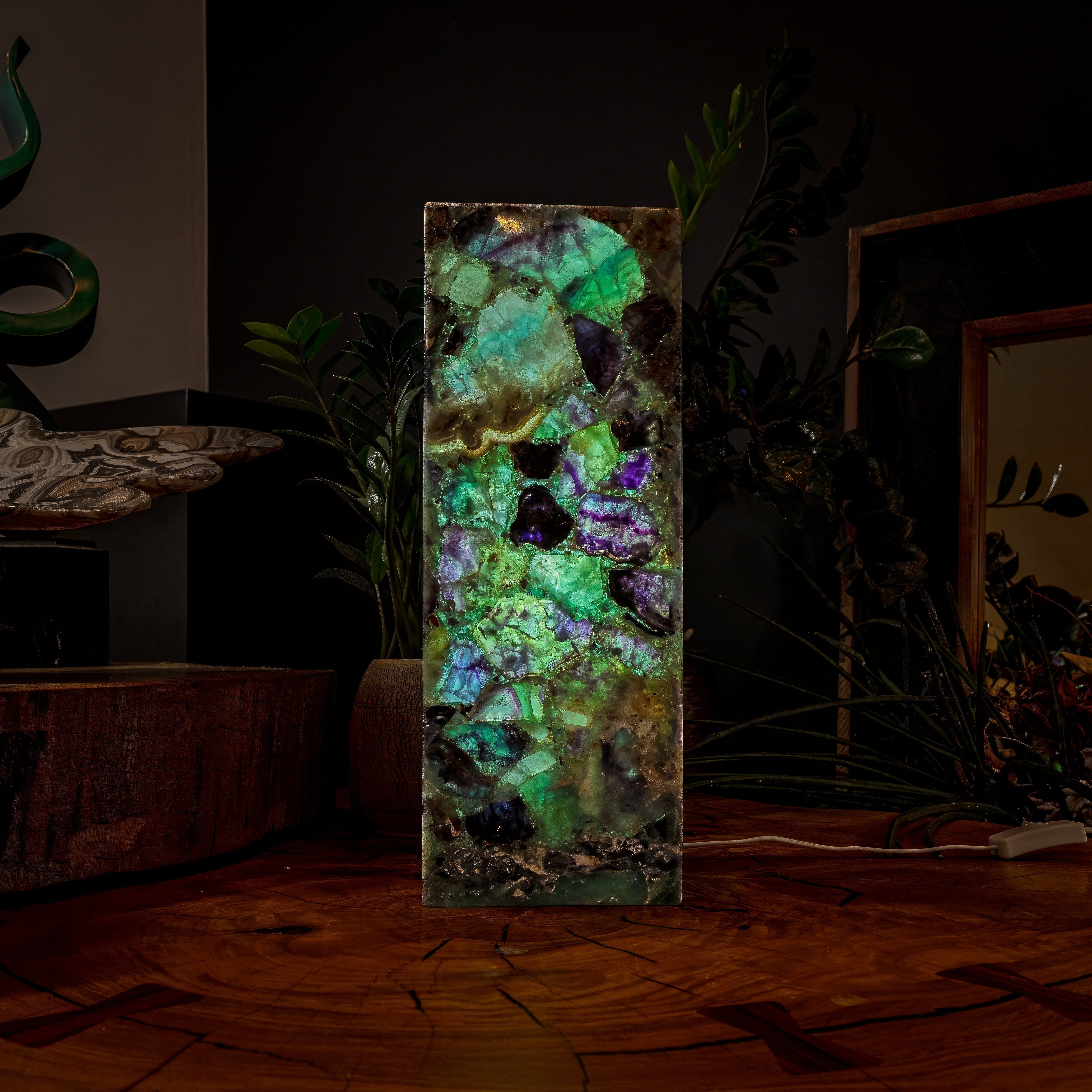 Fluorite Crystal Table Lamp #2 (Small Size) by Vilona Onyx - product image 3 for Resin Society