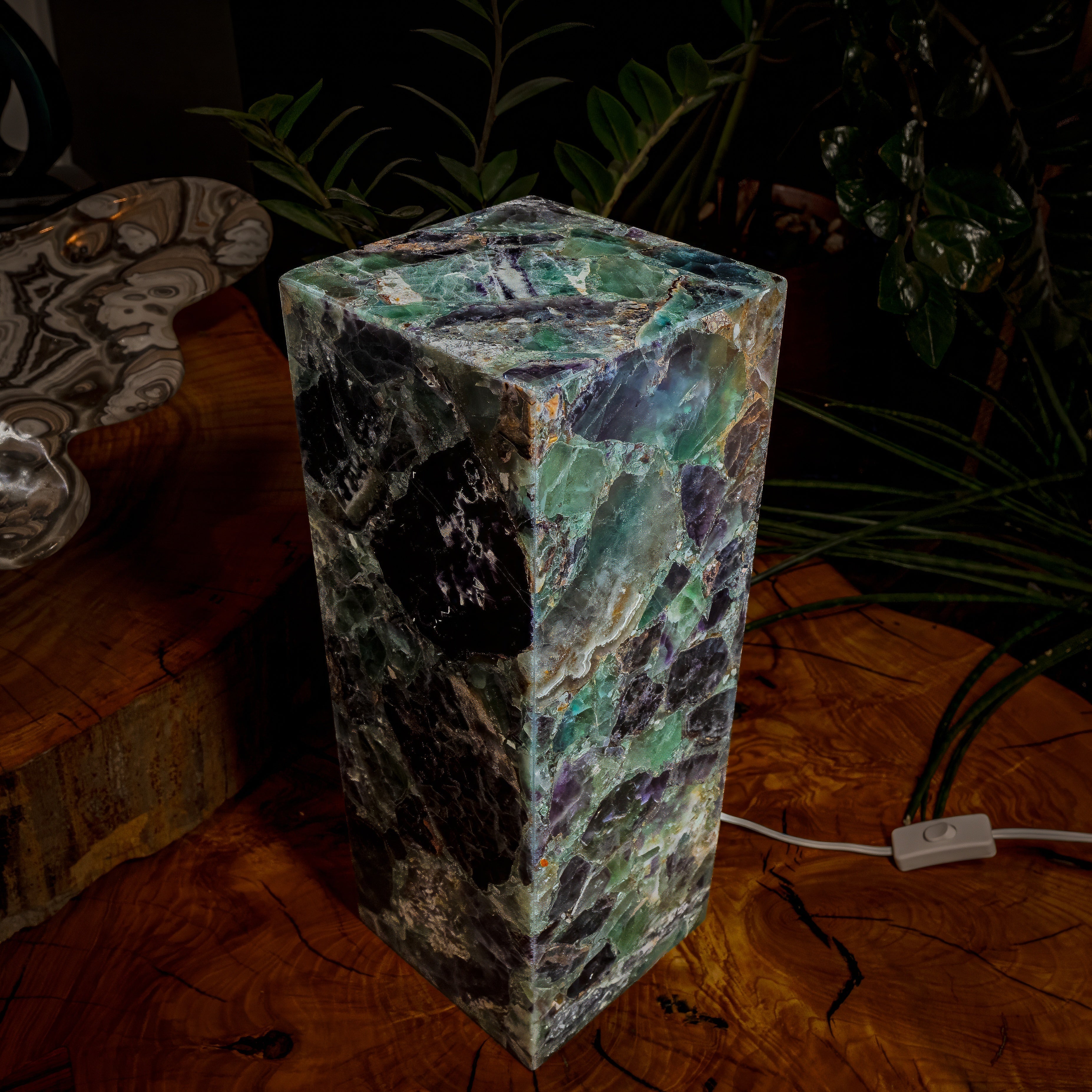 Fluorite Crystal Table Lamp #2 (Small Size) by Vilona Onyx - product image 9 for Resin Society