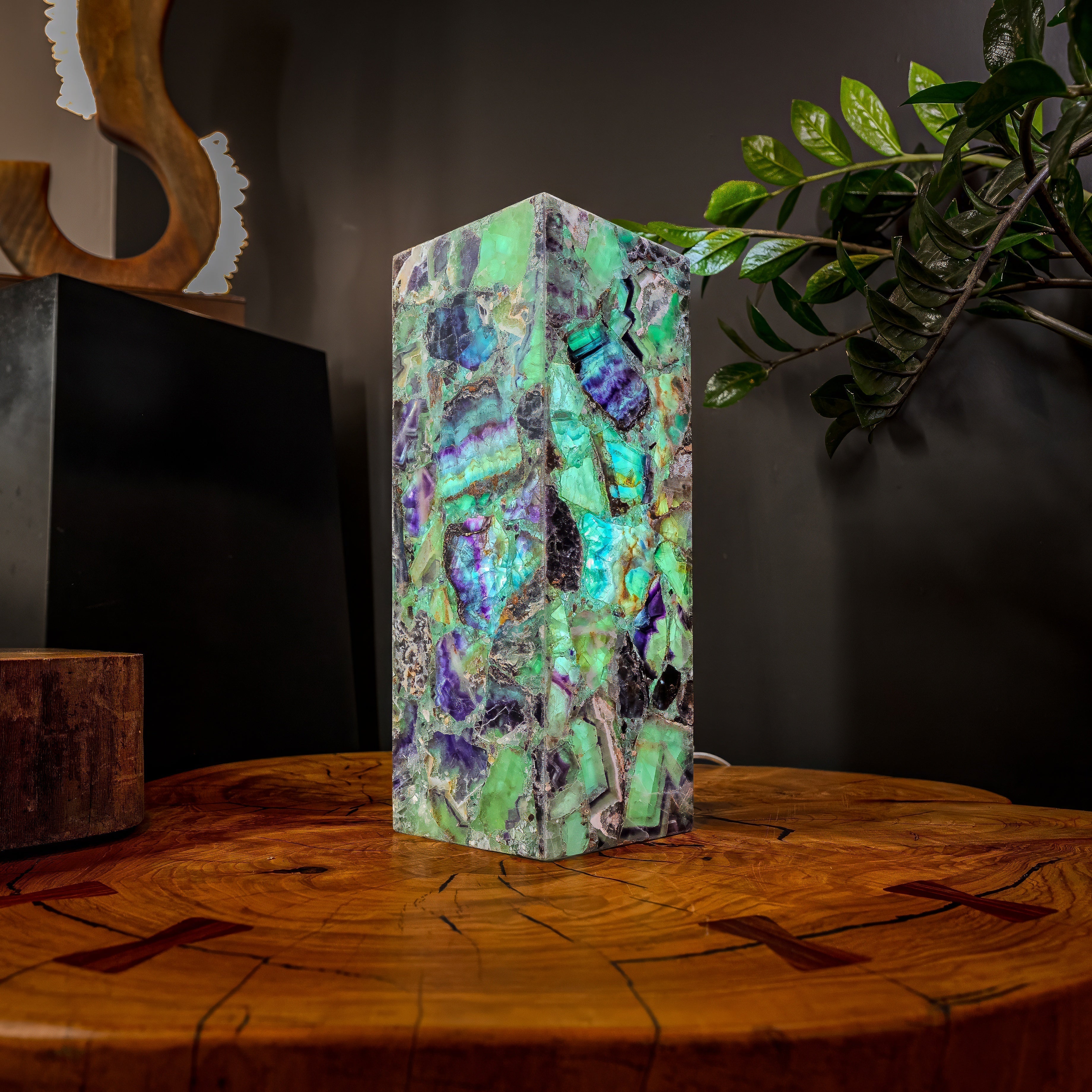 Fluorite Crystal Table Lamp #3 (Small Size) by Vilona Onyx - product image 5 for Resin Society