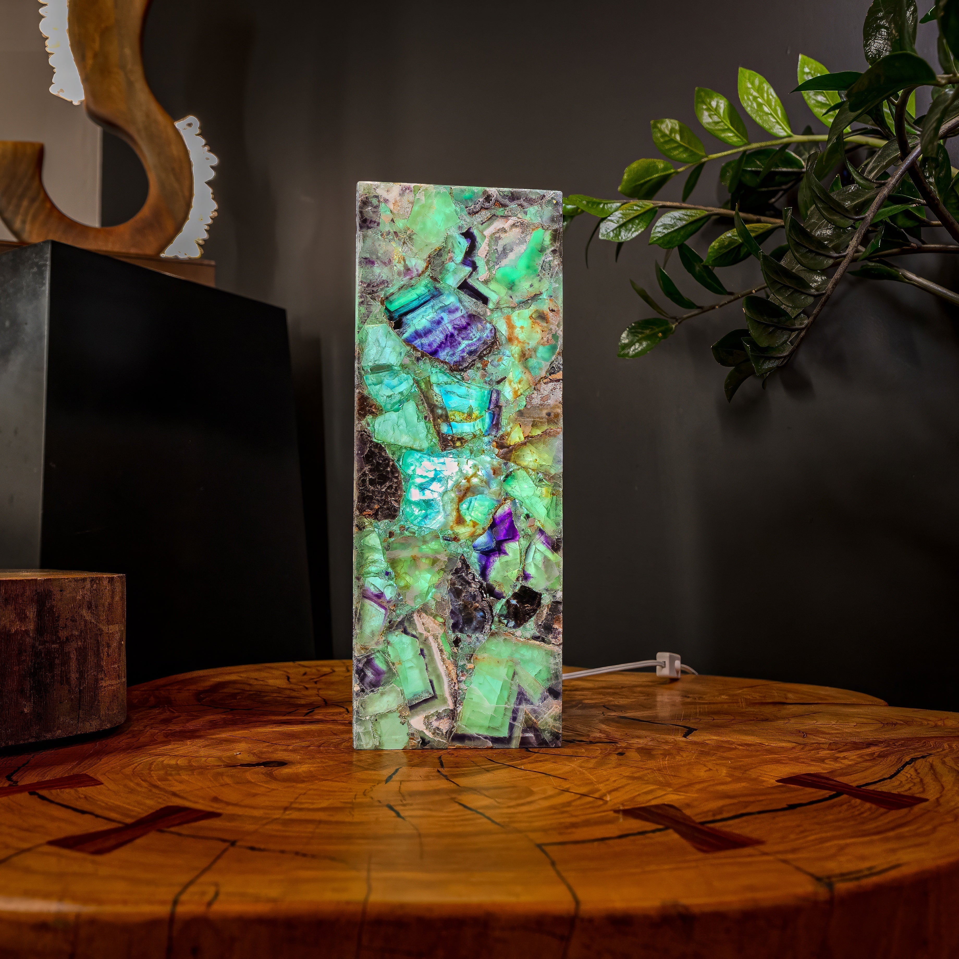 Fluorite Crystal Table Lamp #3 (Small Size) by Vilona Onyx - product image 3 for Resin Society