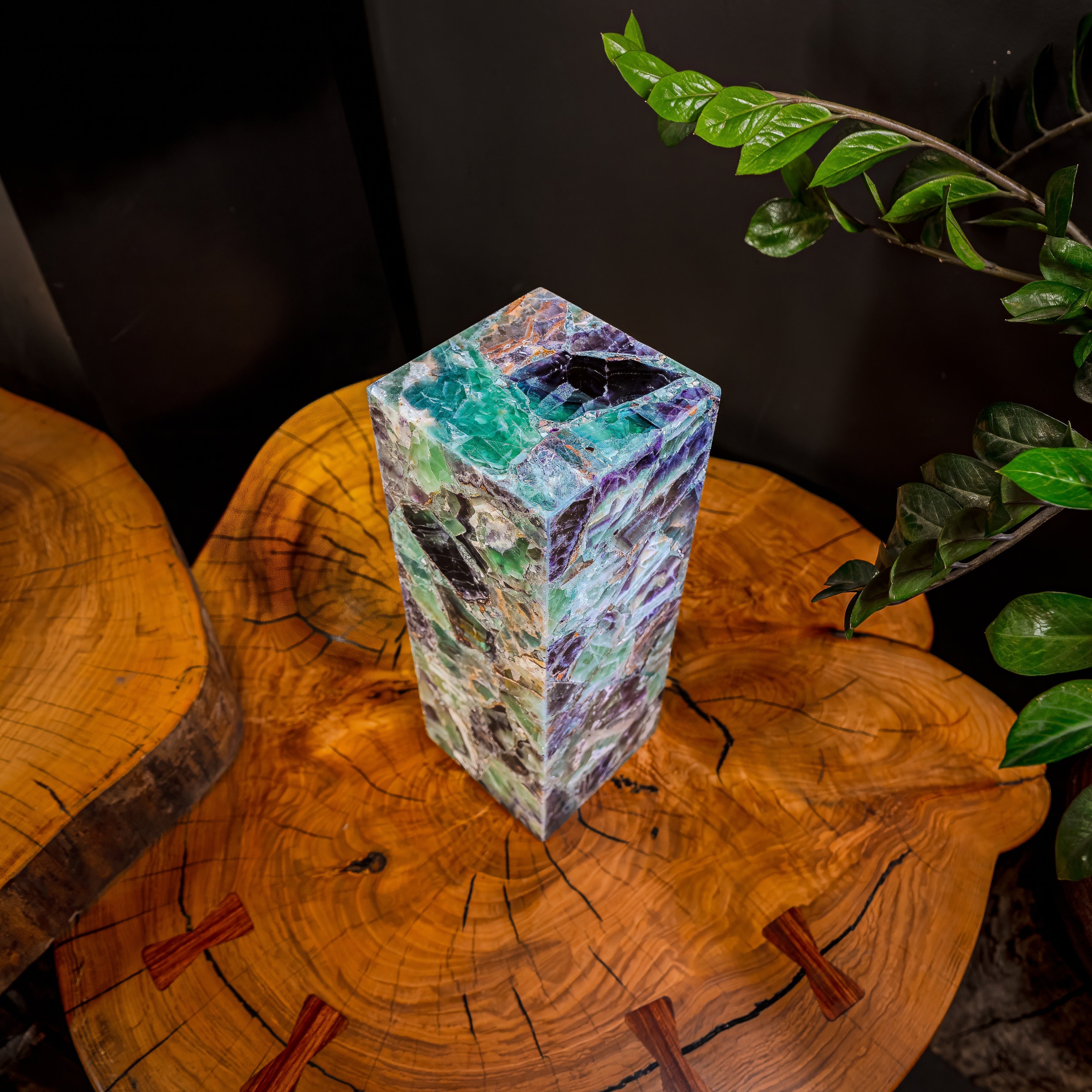 Fluorite Crystal Table Lamp #3 (Small Size) by Vilona Onyx - product image 8 for Resin Society