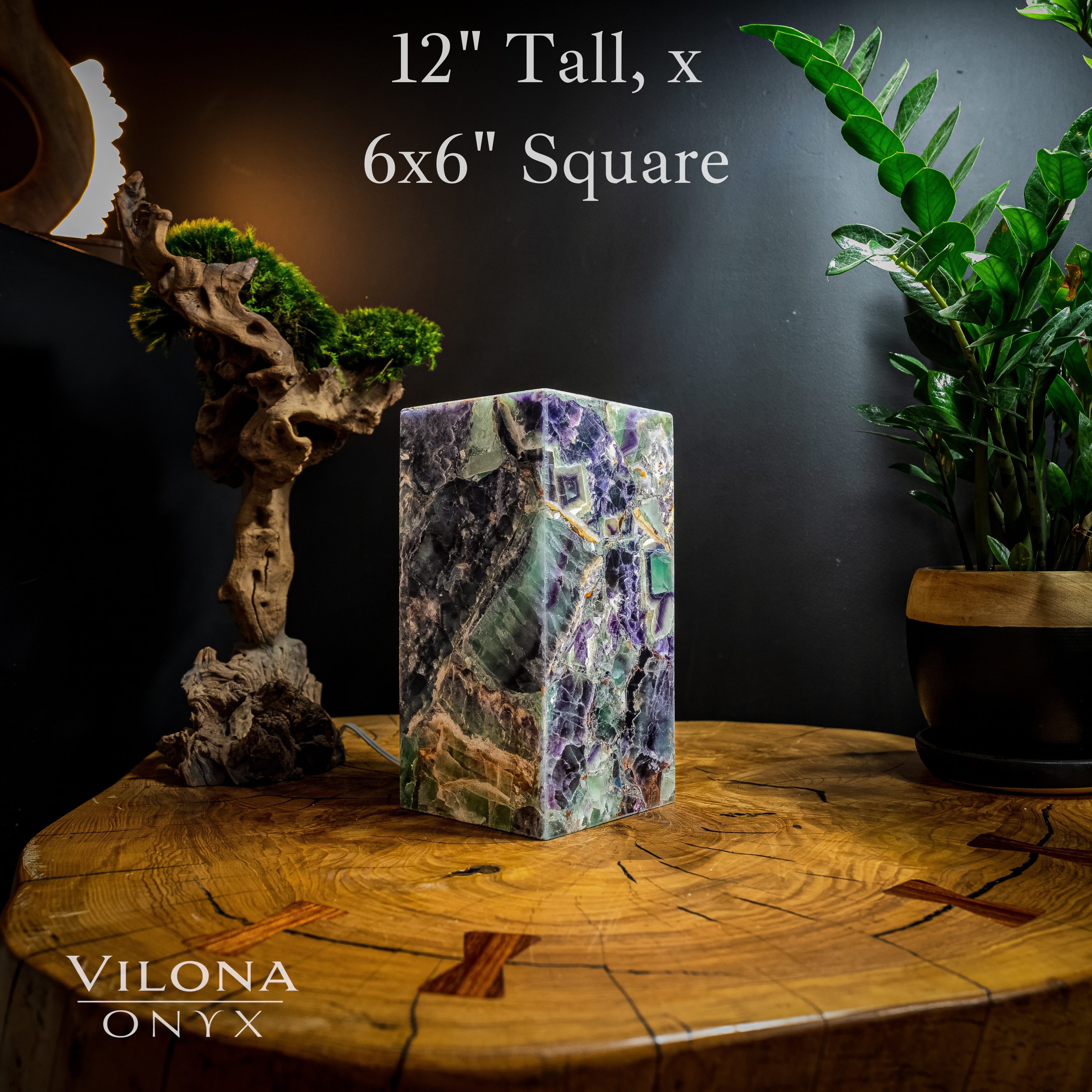 Fluorite Crystal Table Lamp #6 (Miniature Size) by Vilona Onyx - product image 2 for Resin Society