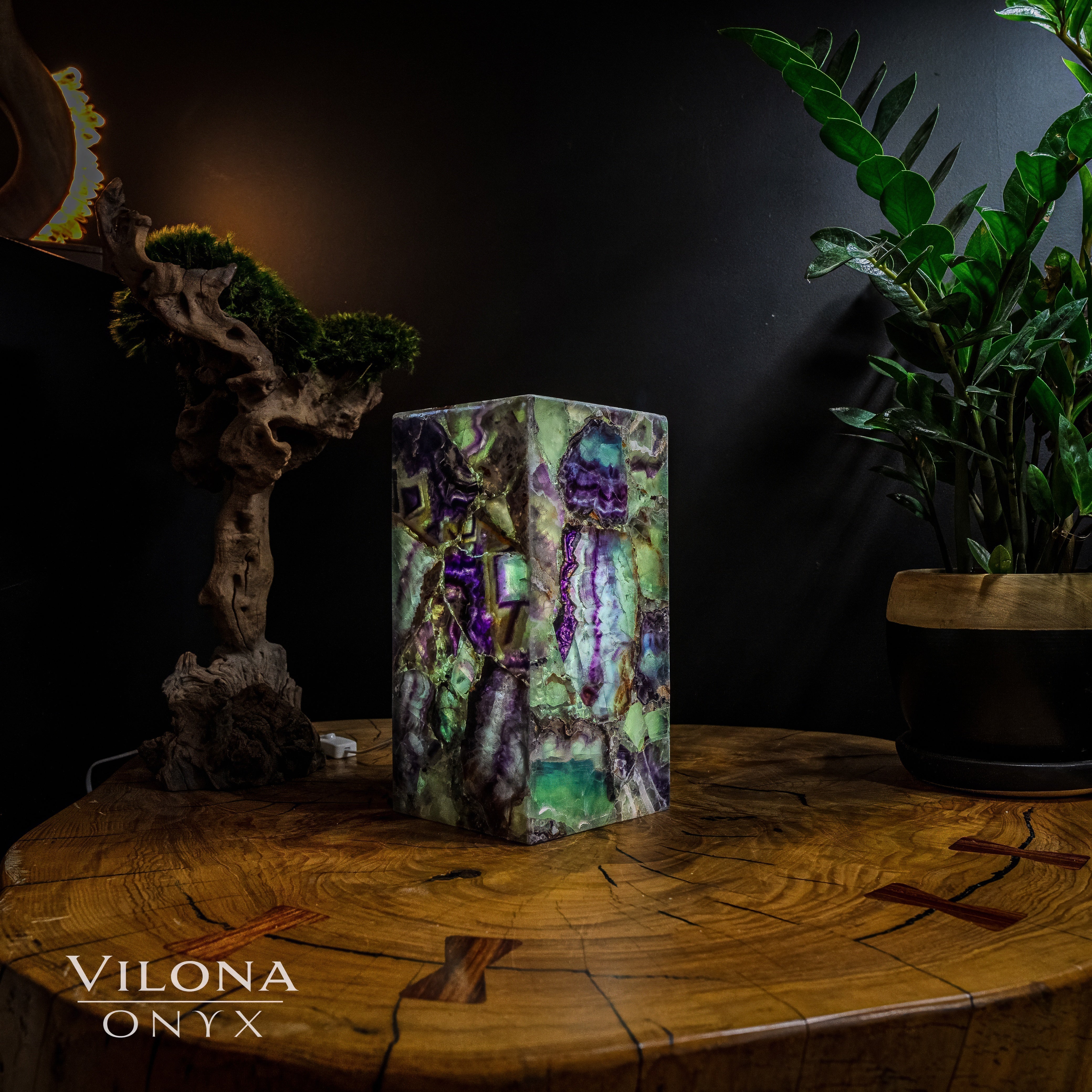 Fluorite Crystal Table Lamp #6 (Miniature Size) by Vilona Onyx - product image 3 for Resin Society