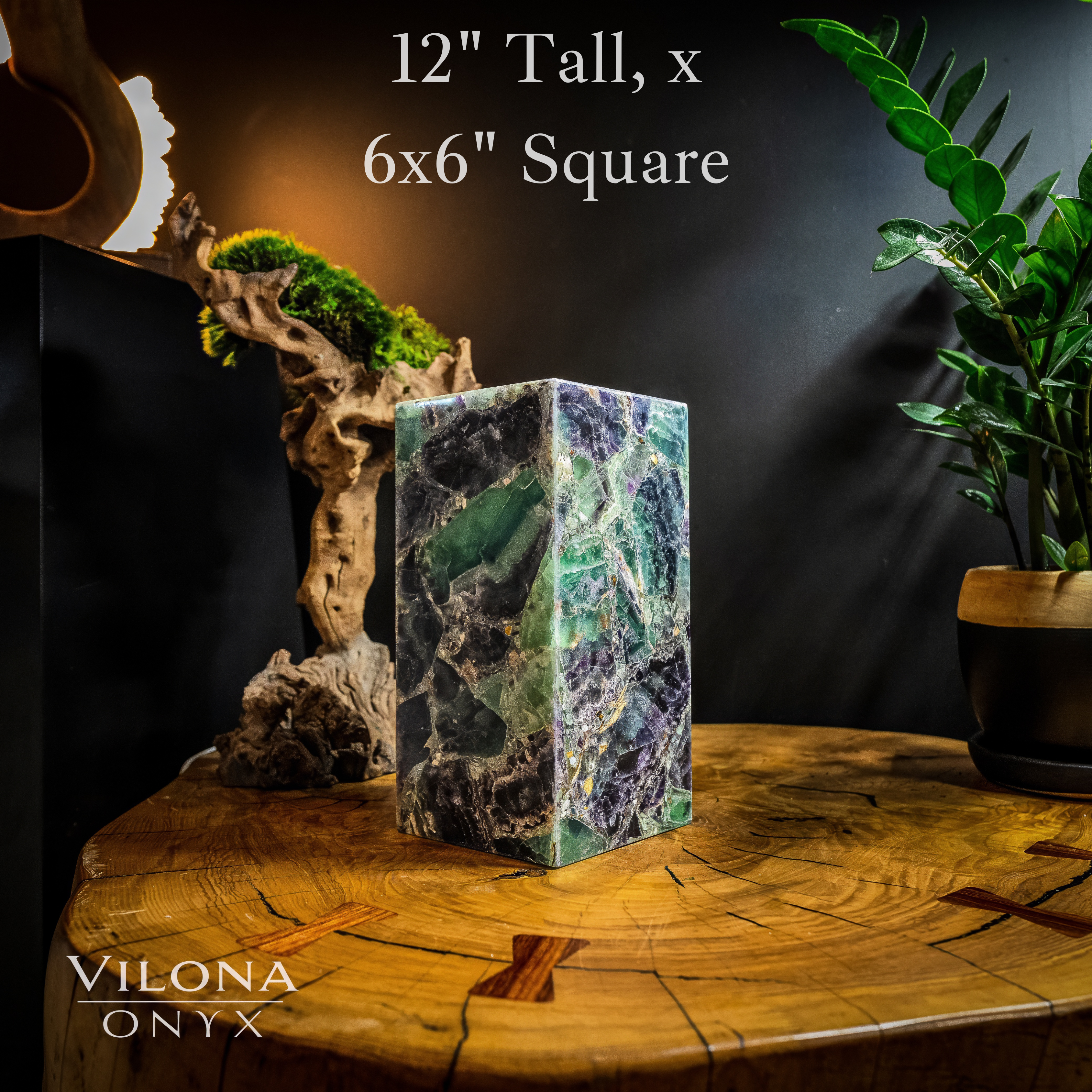Fluorite Crystal Table Lamp #9 (Miniature Size) by Vilona Onyx - product image 2 for Resin Society