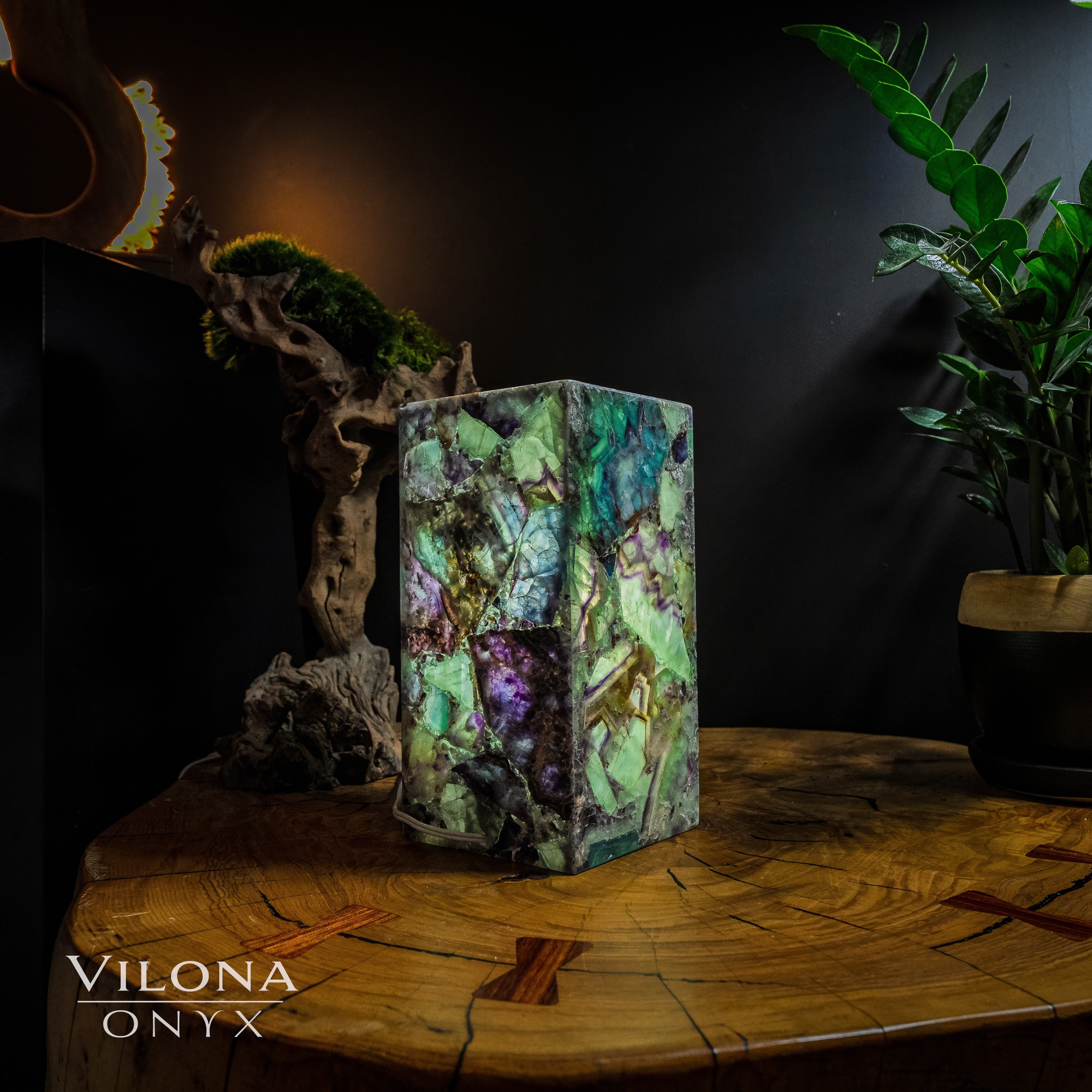 Fluorite Crystal Table Lamp #9 (Miniature Size) by Vilona Onyx - product image 3 for Resin Society