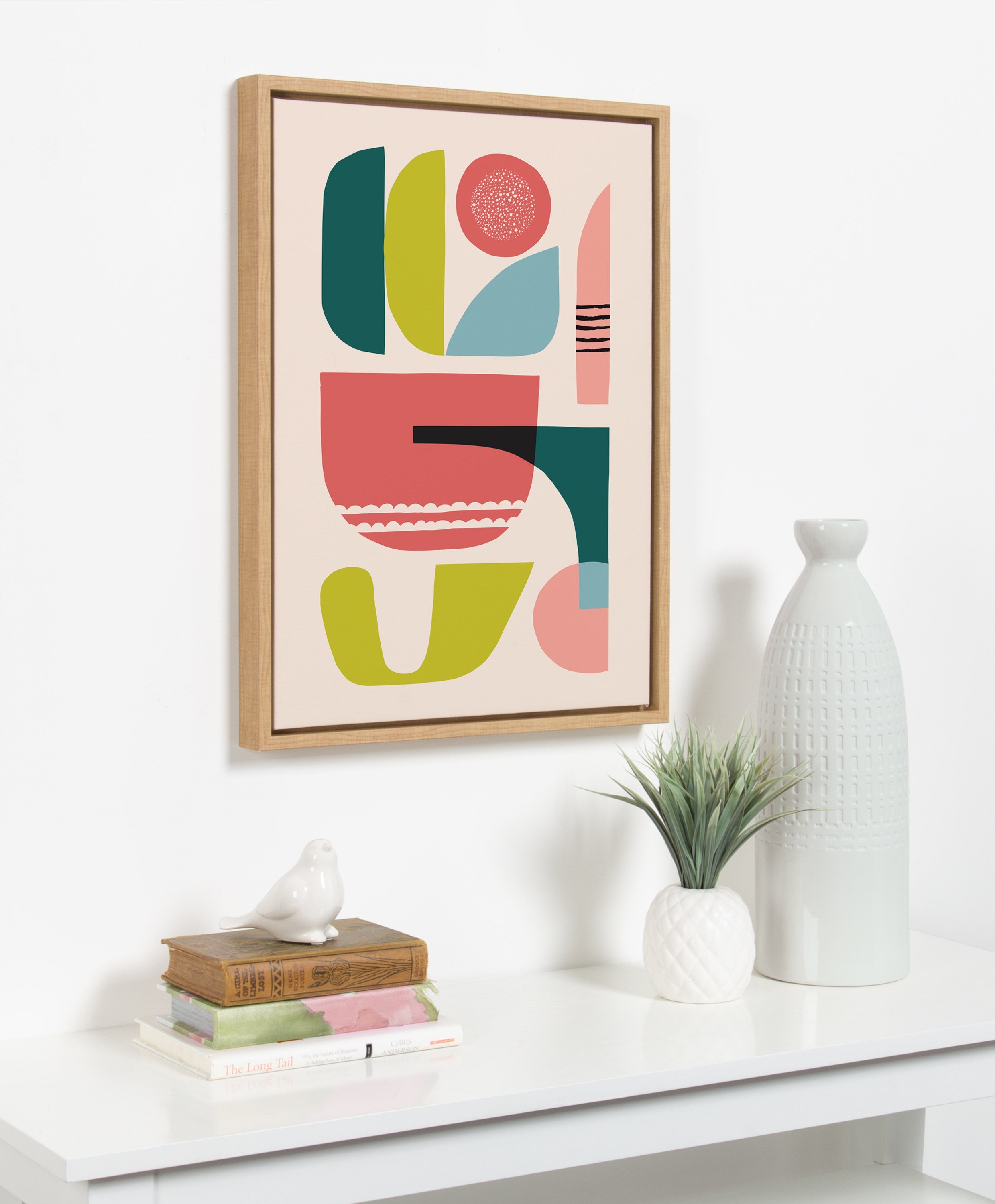 Sylvie Mid Century 5 Framed Canvas by kateandlaurel - product image 4 for Resin Society