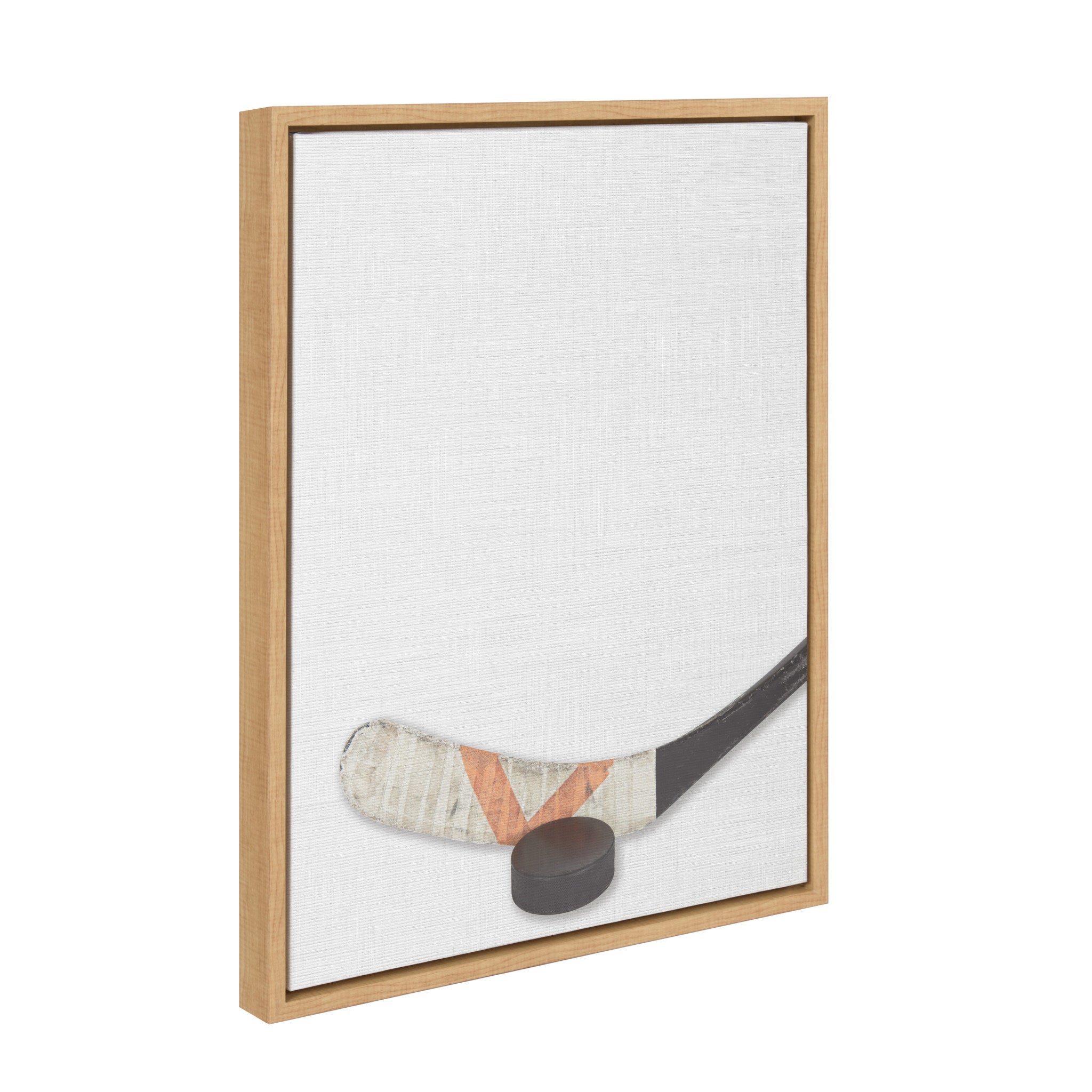 Sylvie Hockey Stick and Puck Framed Canvas, Natural 18x24 by kateandlaurel - product image 2 for Resin Society