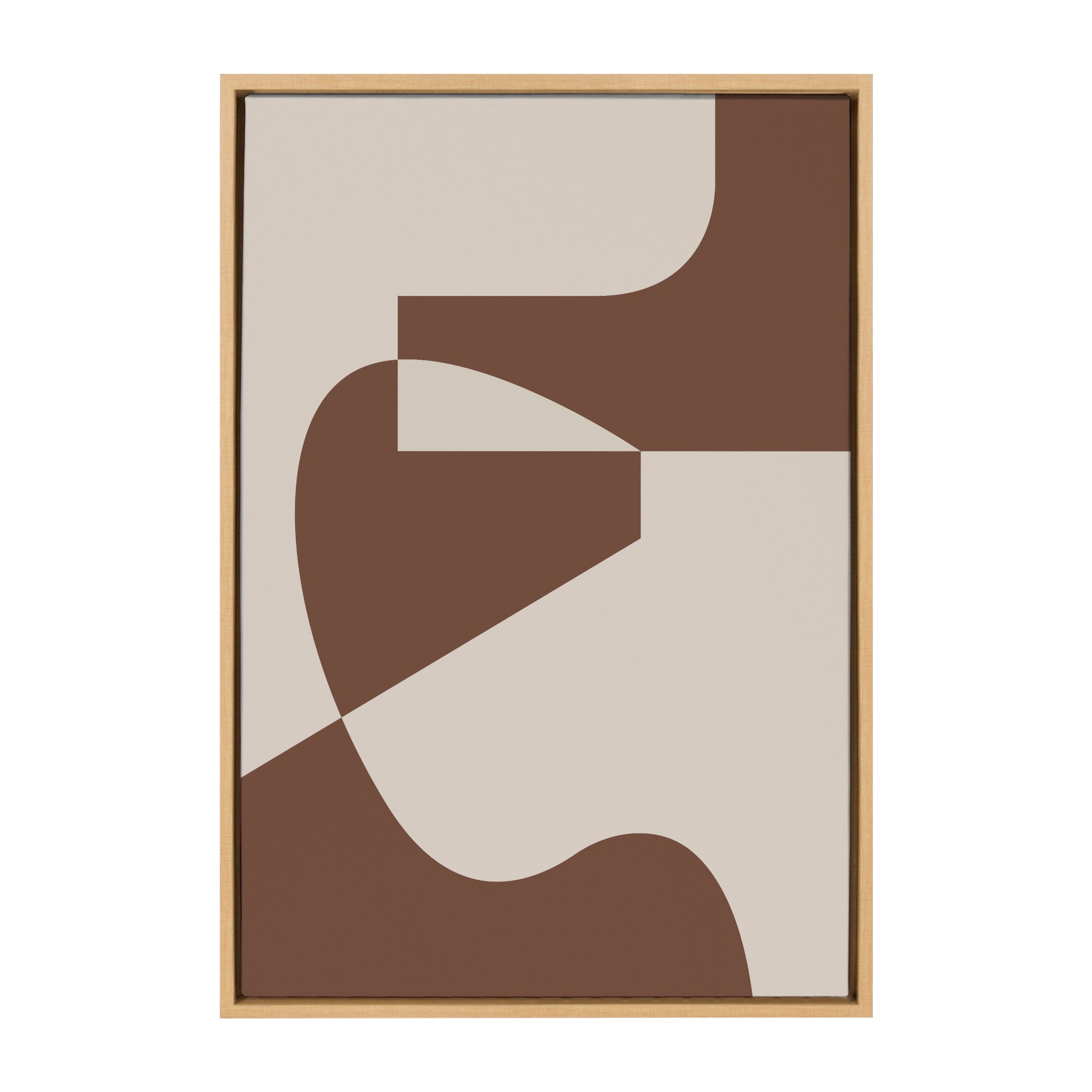 Sylvie Eye Catching Sleek Abstract 4 Brown and Beige Framed Canvas by The Creative Bunch Studio