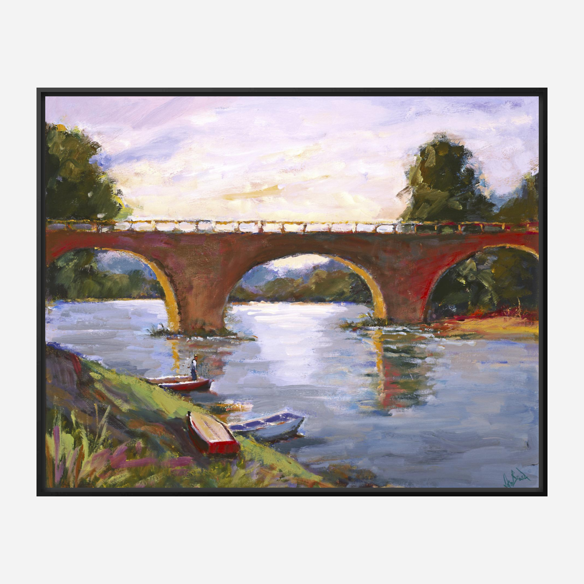 French Bridge Artist Enhanced Canvas Print by John Beard Collection - product image 5 for Resin Society