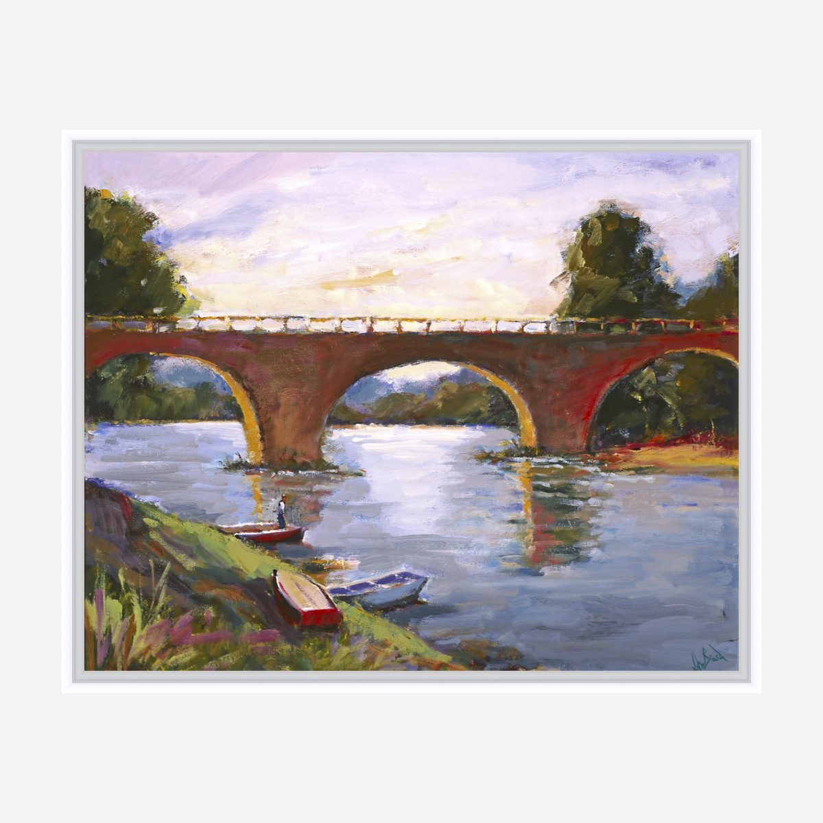 French Bridge Artist Enhanced Canvas Print by John Beard Collection - product image 6 for Resin Society