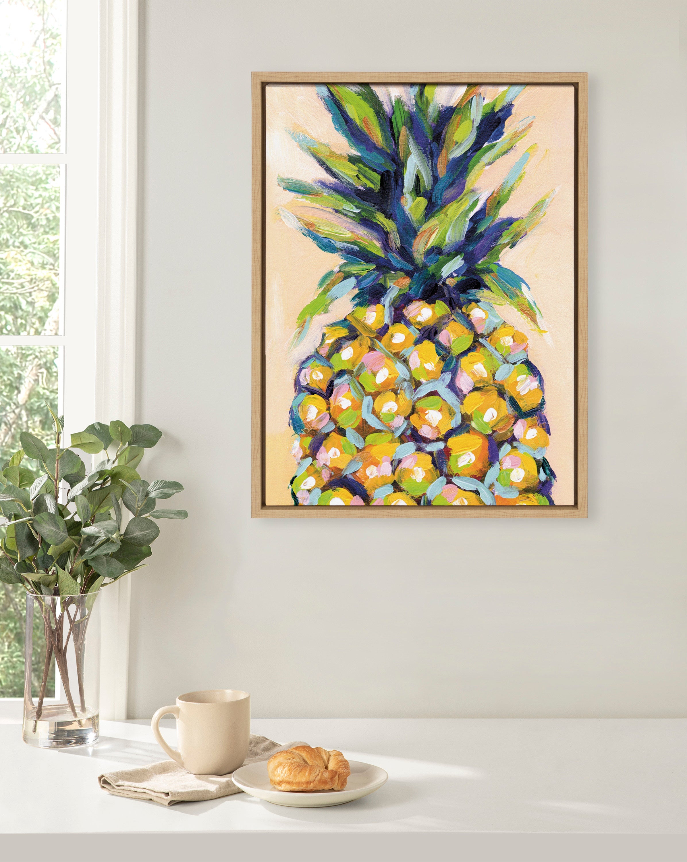 Sylvie Pineapple Study No 2 Framed Canvas by Rachel Christopoulos by kateandlaurel - product image 16 for Resin Society