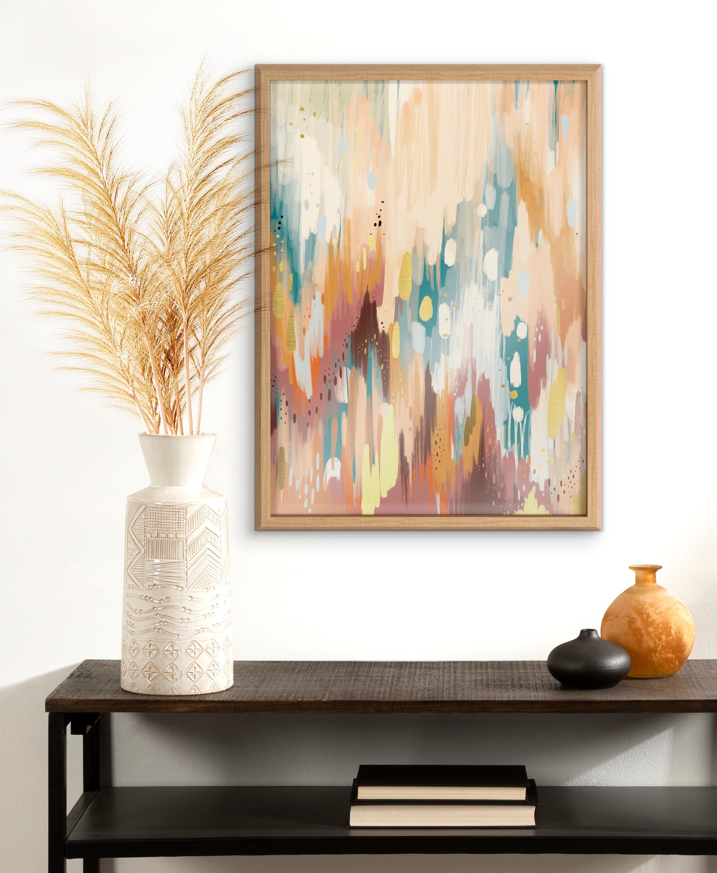 Blake Brushstroke 133 Framed Printed Glass by kateandlaurel - product image 10 for Resin Society