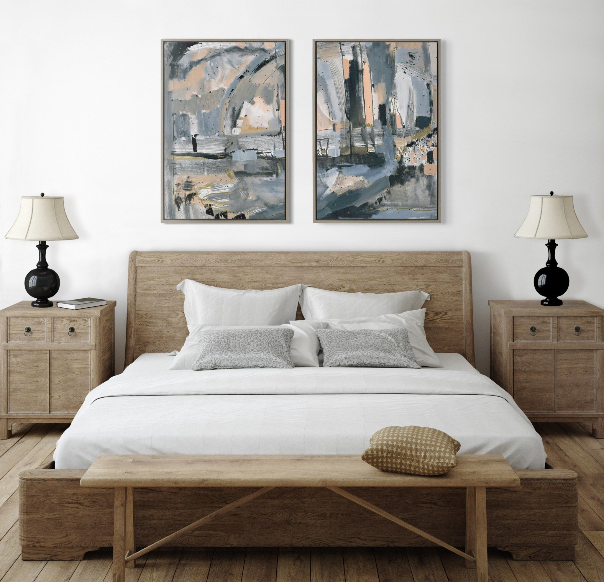 Sylvie Harbor Nights Set No 1 and Harbor Nights Set No 2 Framed Canvas by kateandlaurel - product image 5 for Resin Society