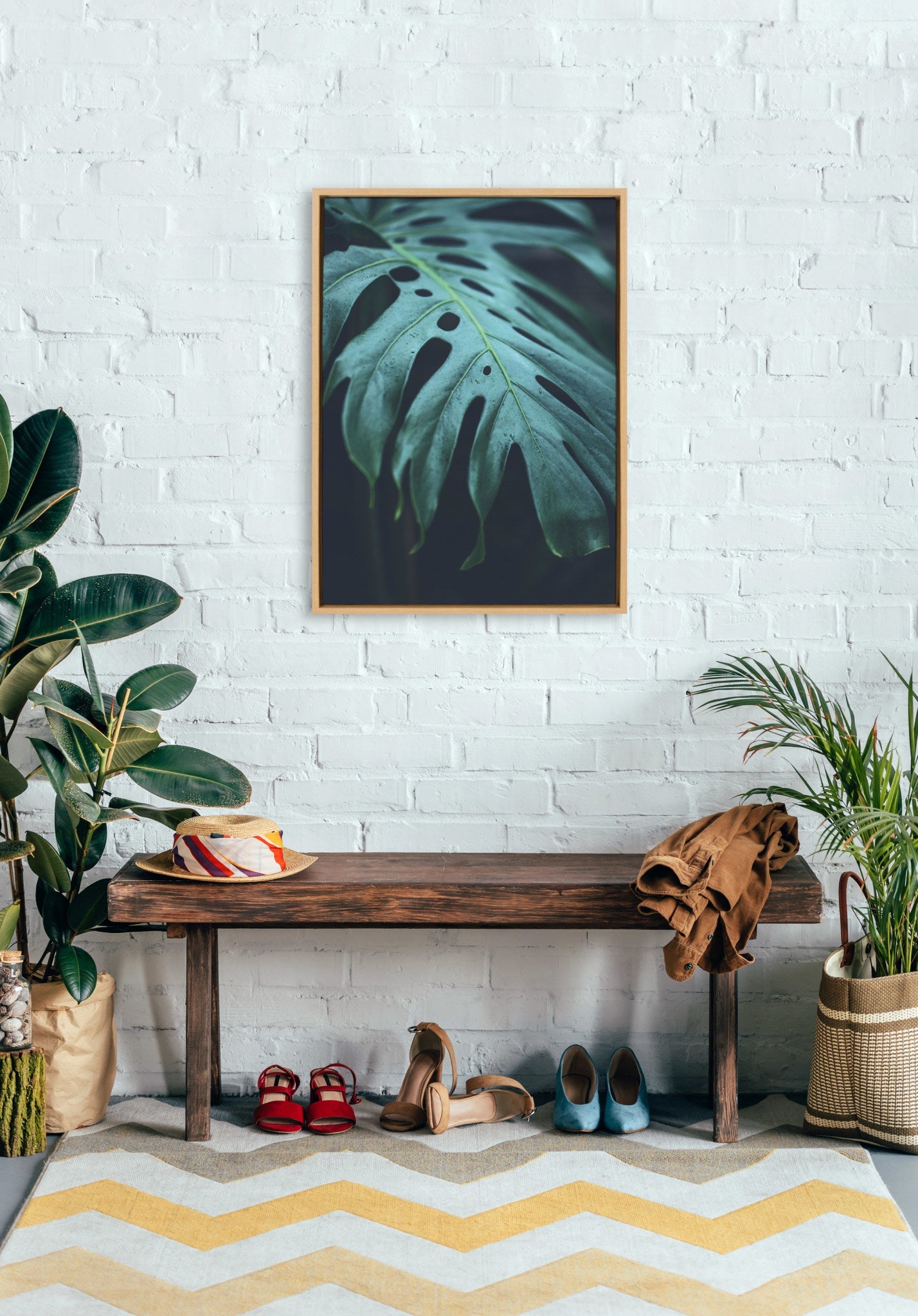 Sylvie Tropical Frond Framed Canvas by kateandlaurel - product image 7 for Resin Society