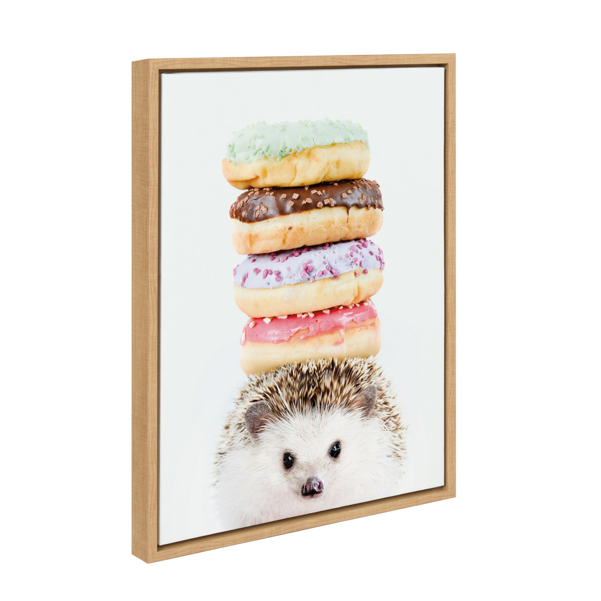 Sylvie Hedgehog Donuts Framed Canvas by Amy Peterson by kateandlaurel - product image 2 for Resin Society
