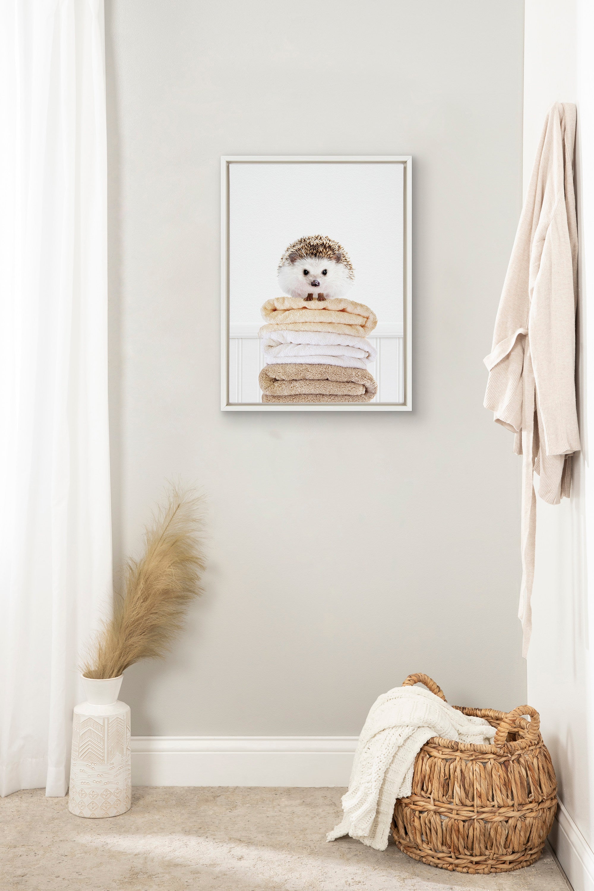 Sylvie Fold Hedgehog 1 Framed Canvas by kateandlaurel - product image 4 for Resin Society