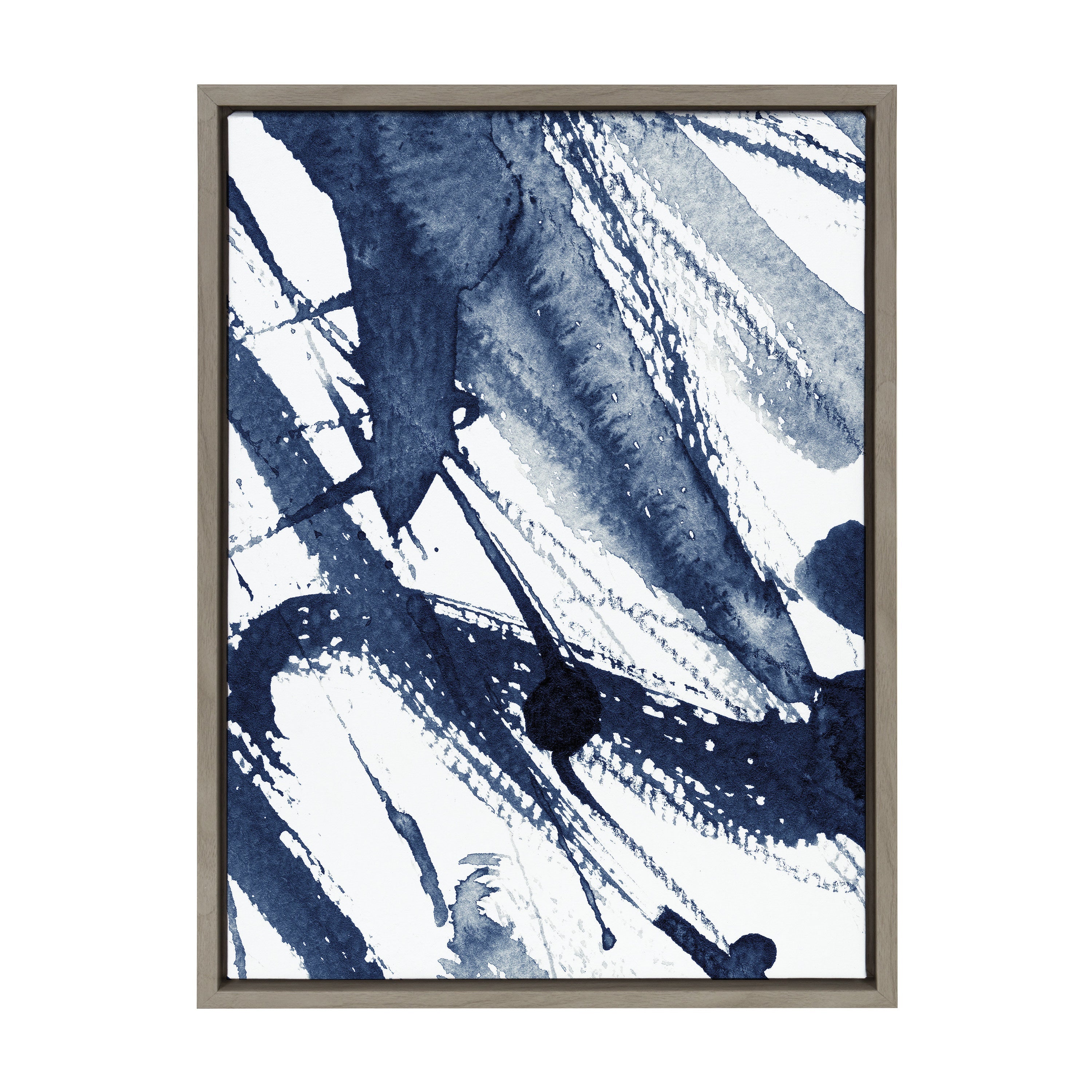 Sylvie Indigo Watercolor Framed Canvas by Amy Peterson Art Studio by kateandlaurel - product image 10 for Resin Society