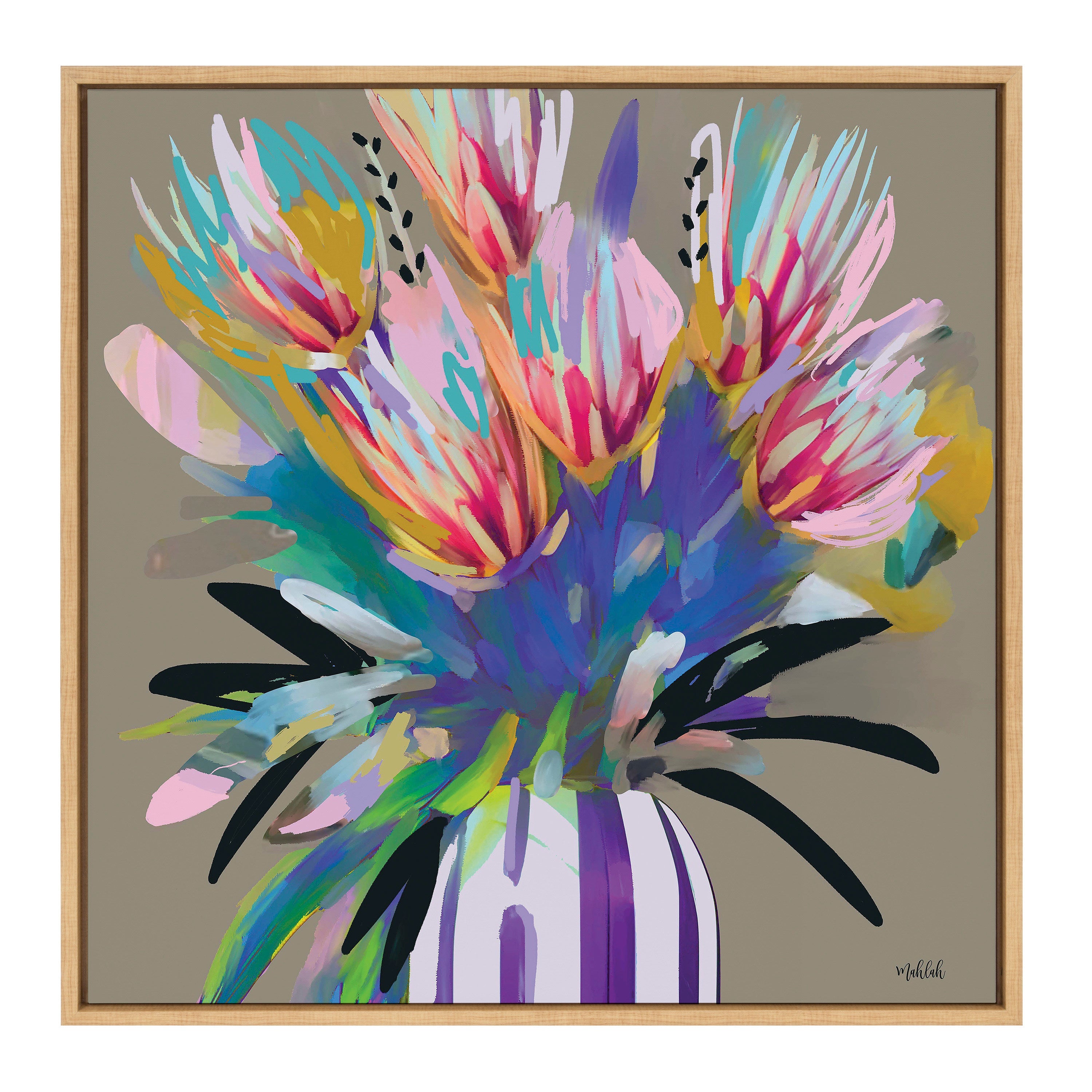 Sylvie Bright Flowers Framed Canvas by Inkheart Designs